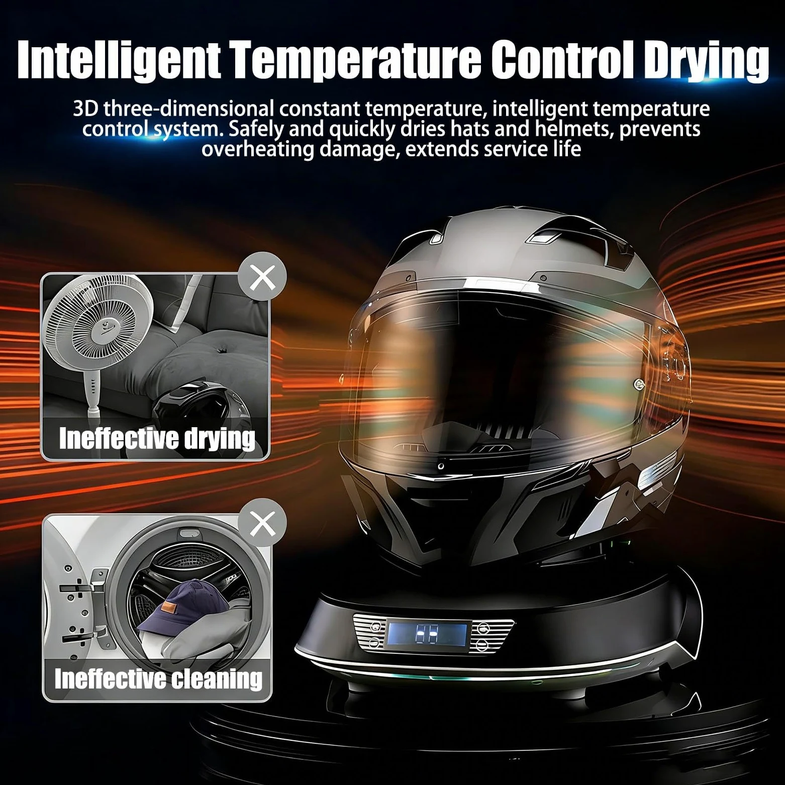 Máquina De Cuidado De Sombreros Ajustable Y Limpiador Inteligente Para Sombreros Limpieza a humedad Y Desodorante a Ozono Para Sombreros Y Cascos De Moto