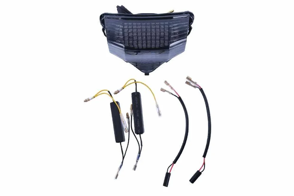 aVDB-moto Luz Freno LED compatible con YAMAHA FAZER 600 FZ6-S 2004-2014, FAZER 600 FZ6-N 2004-2014 Plug & Play con Intermitentes (Tintado)