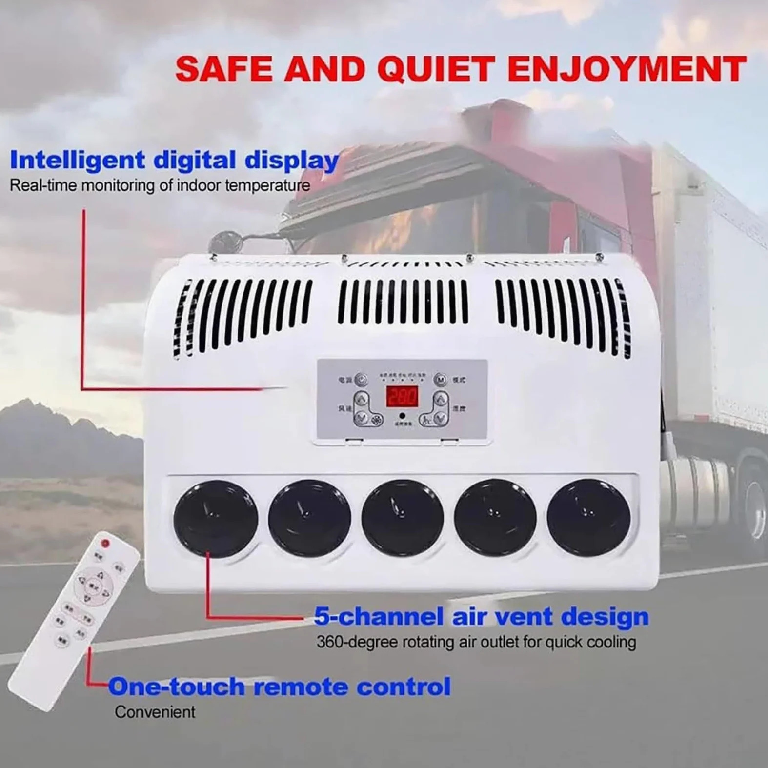 12V/24V Aire Acondicionado Split Para Vehículos Recreativos, Enfriamiento Rápido, Bajo Ruido, Para Cabina Remolques
