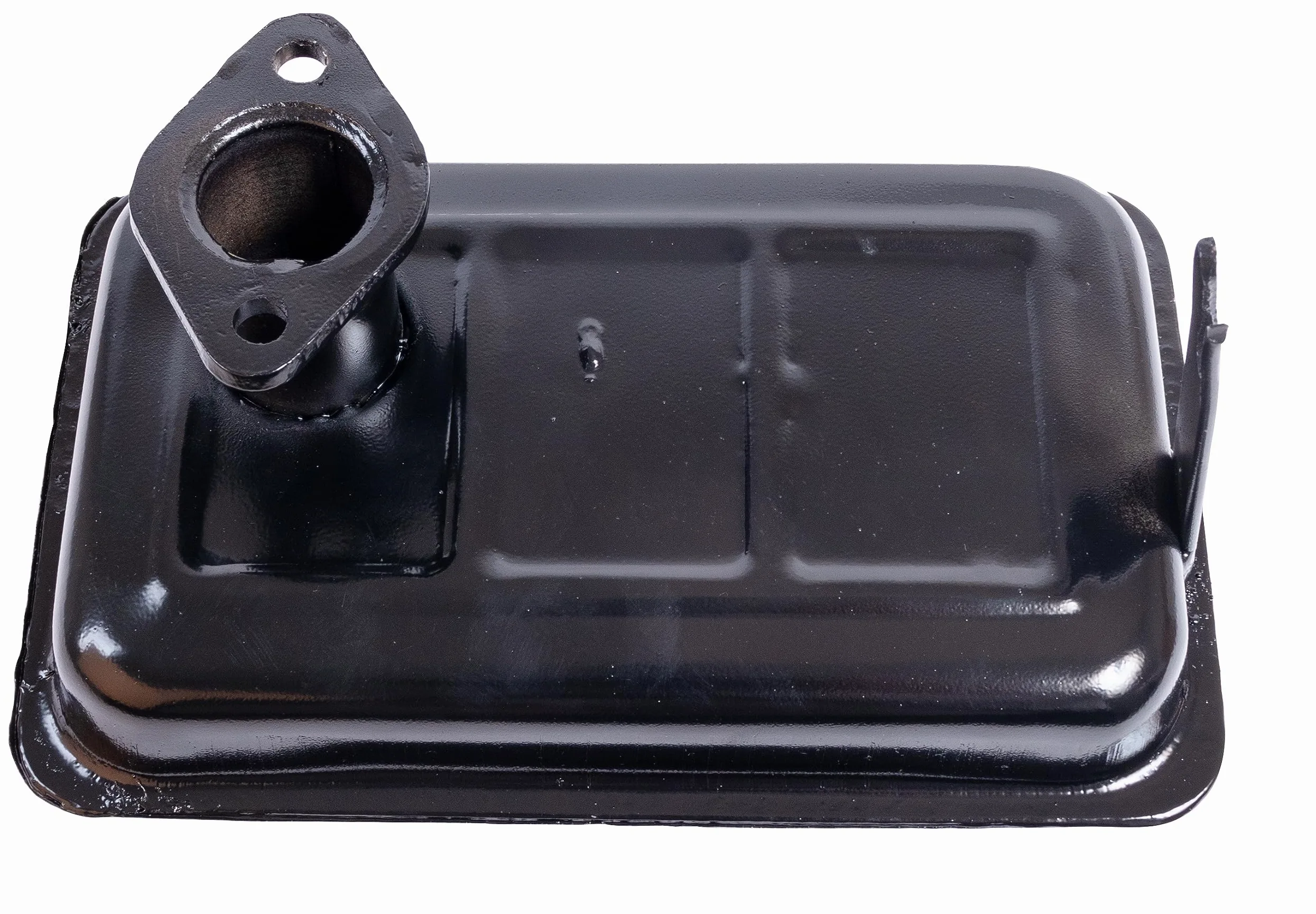 Silenciador para motoazada Ama compatible con JLO, brida 2 orificios 30 mm altura 140 mm distancia entre ejes 56 mm