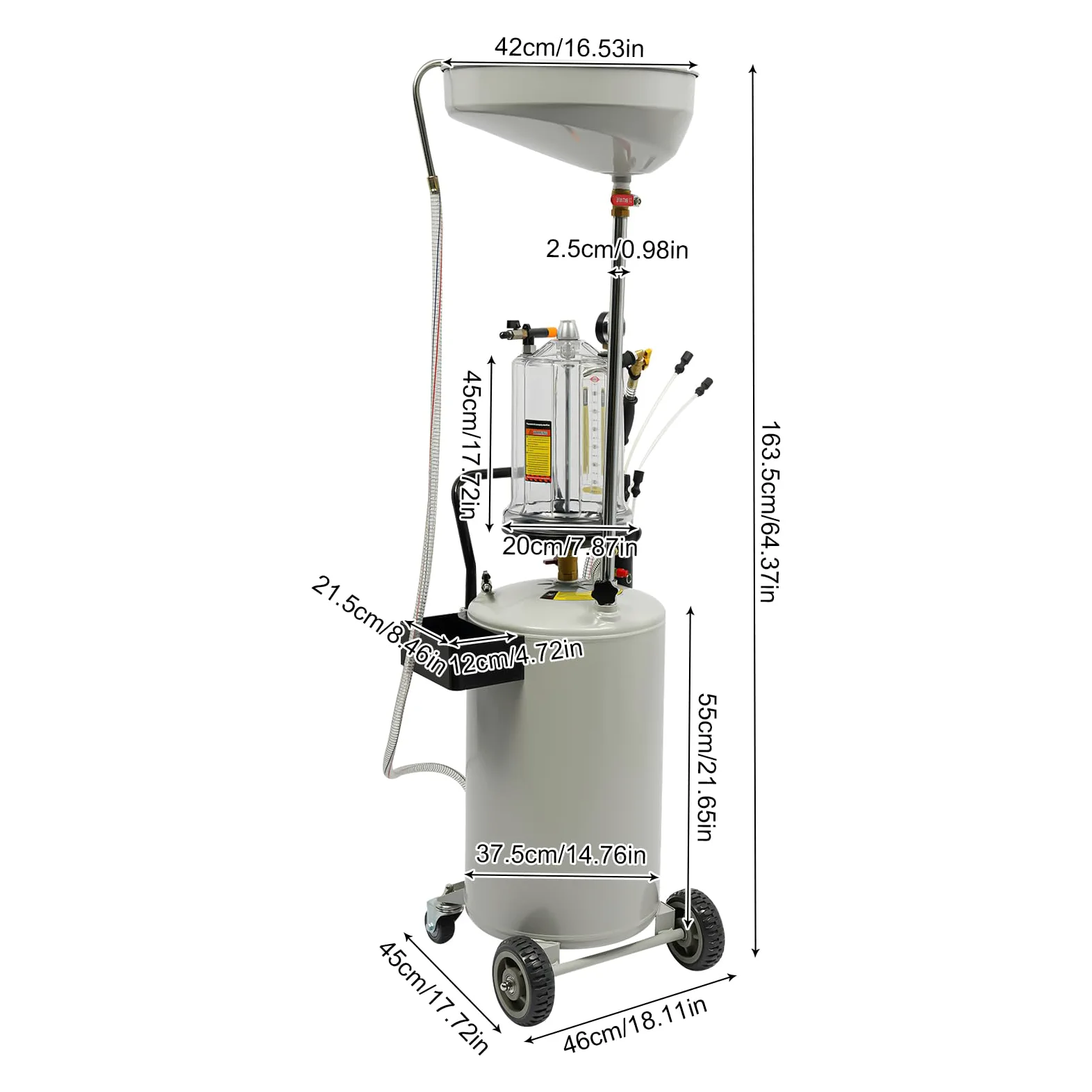 Colector de aceites usados, depósito de 75 l, depósito de recogida de aceite usado, depósito con válvula de seguridad