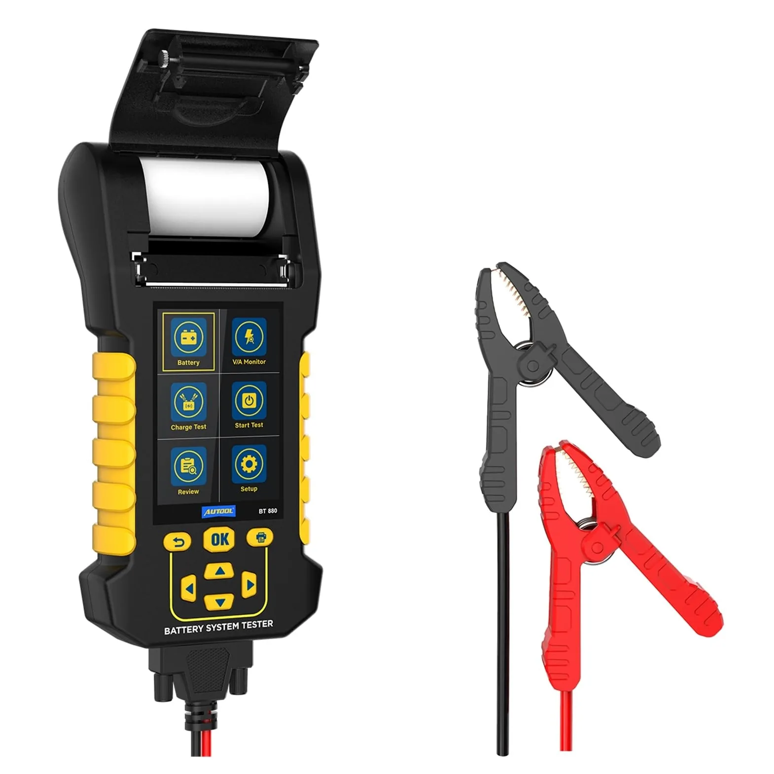 Comprobador de Batería, Probador de batería BT880 con Impresora Analizador de batería Probador Capacidad de la batería del automóvil Probador de Carga de Carga máxima