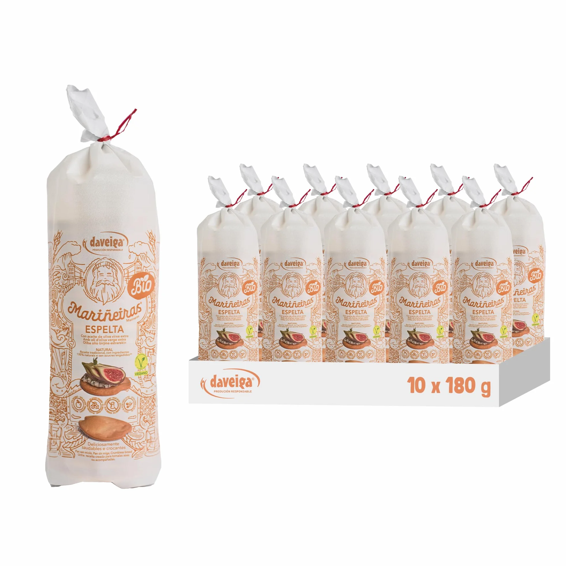 Tostas Ecológicas de Pan con Espelta Marineiras - 180 gr