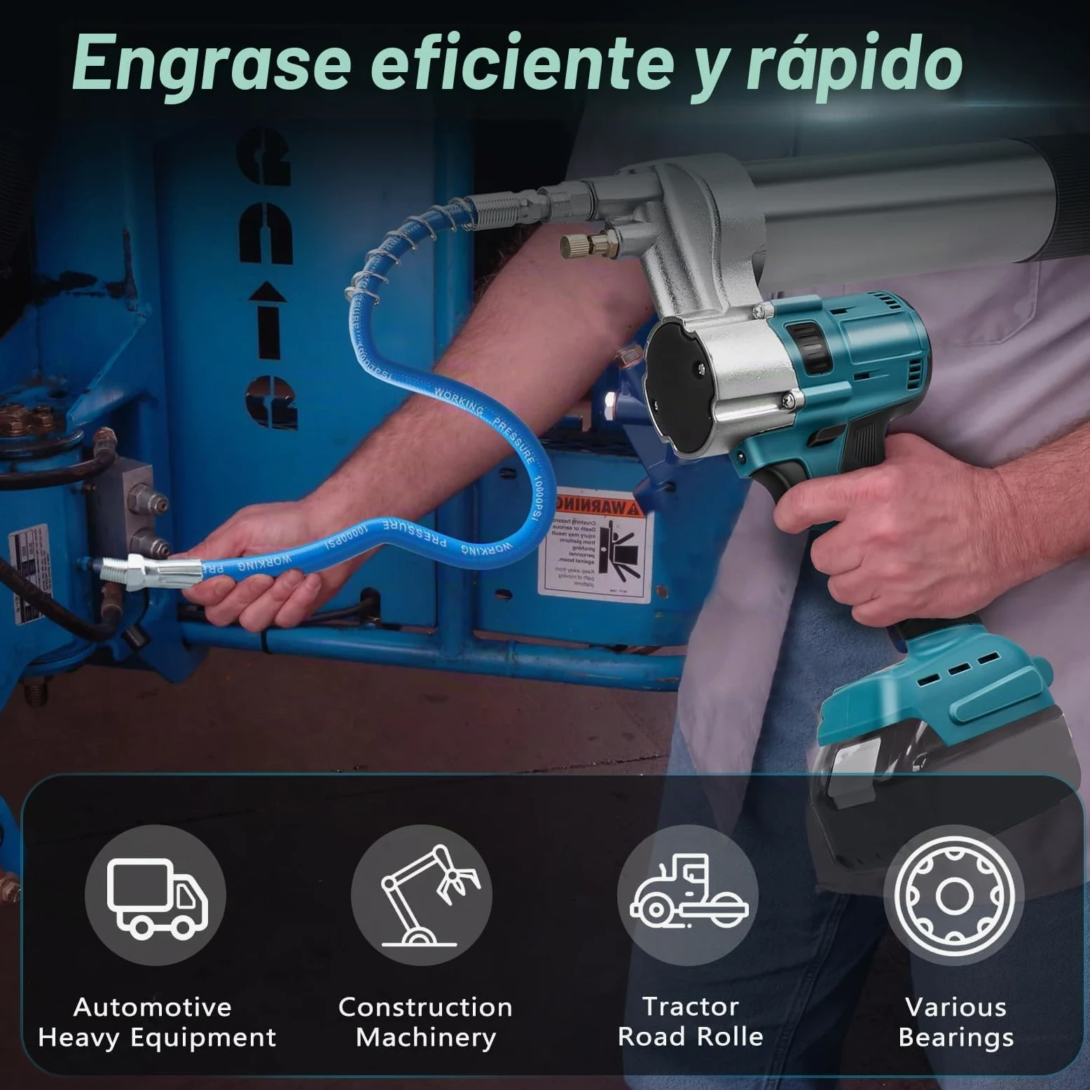WingFly Pistola Engrasadora inalámbrica para Makita 18 V Batería, 13000 PSI, motor sin escobillas, cartuchos de grasa de 650 ml, para engrasar vehículos y máquinas (sin batería)