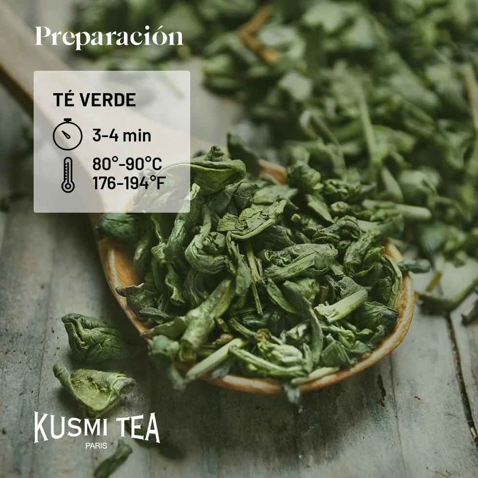 Kusmi Tea Surtido de Té Verde Orgánico para Regalo con Colador - Cesta 5 Latas 25 g