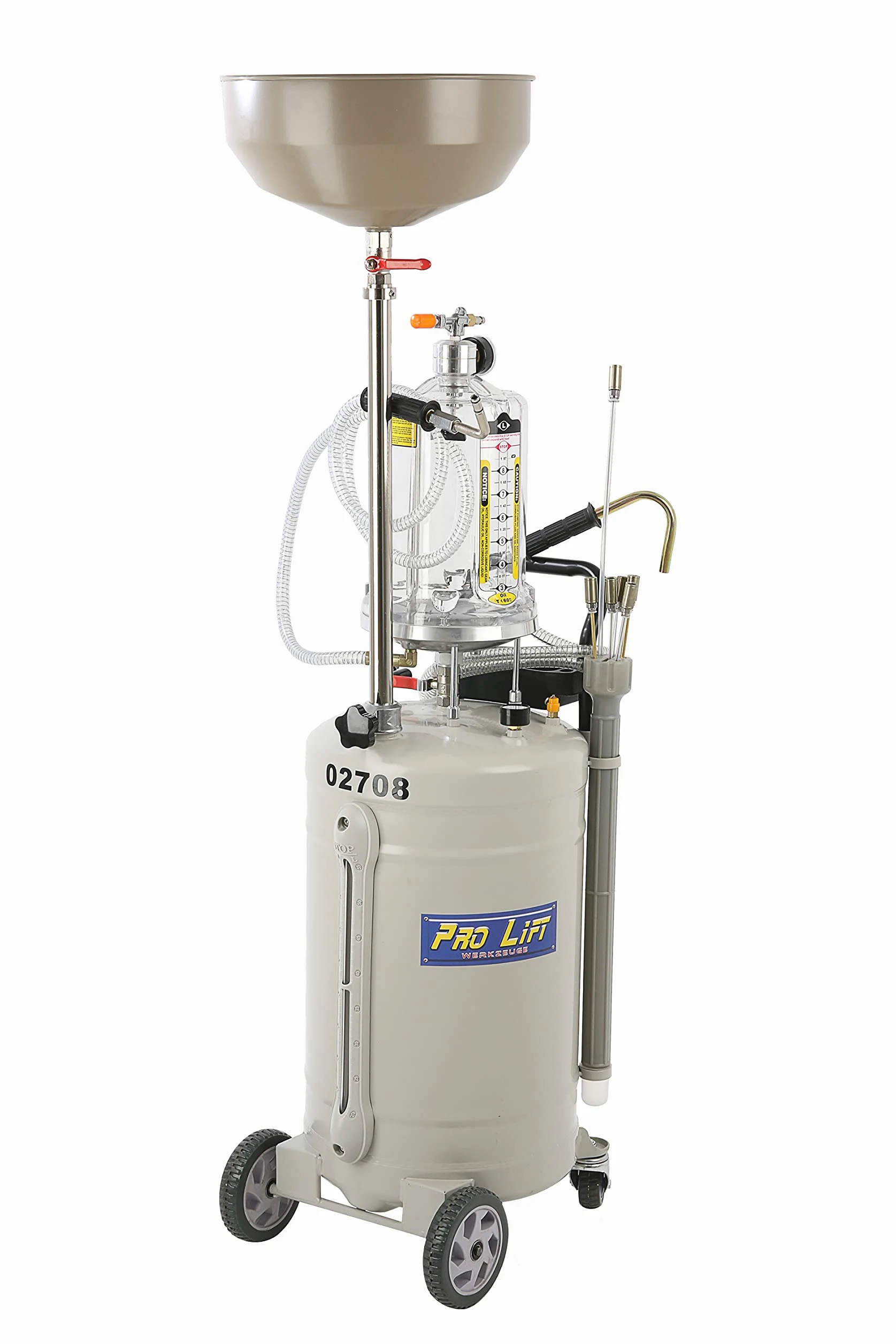 Professional-Line 2709 - Carro recogedor de aceite (6 sondas de extracción, 80 l, neumático, colector de aceite usado, mejores procedimientos 2709)