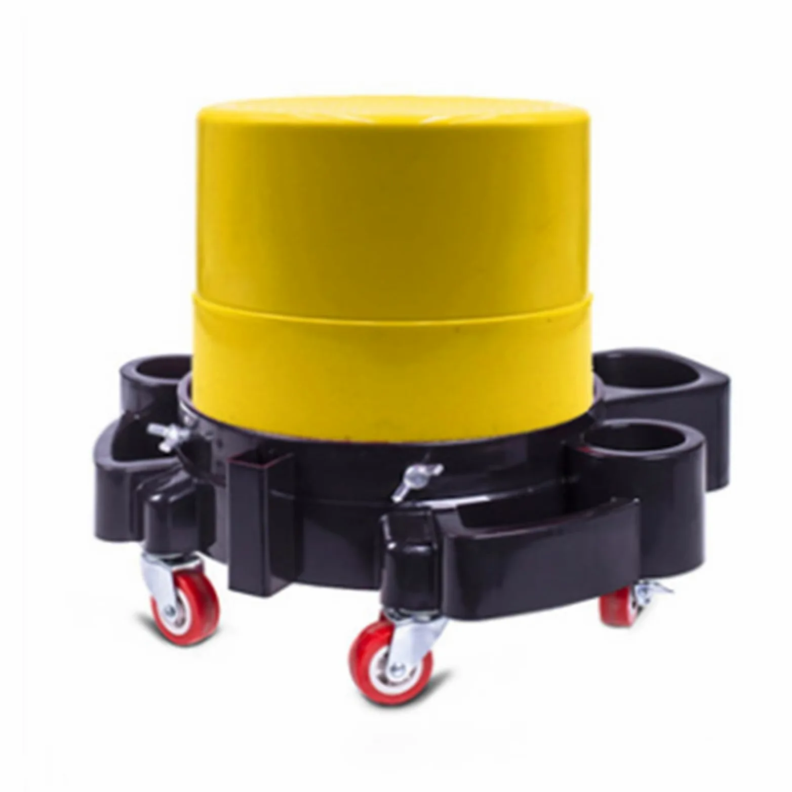 Taburete Taller, Taburete con Ruedas, Mecánica Silla Extraíble de Plástico, Taburete de Taller Móvil, Adecuado para Lavaderos de Autos y Garajes(Yellow)