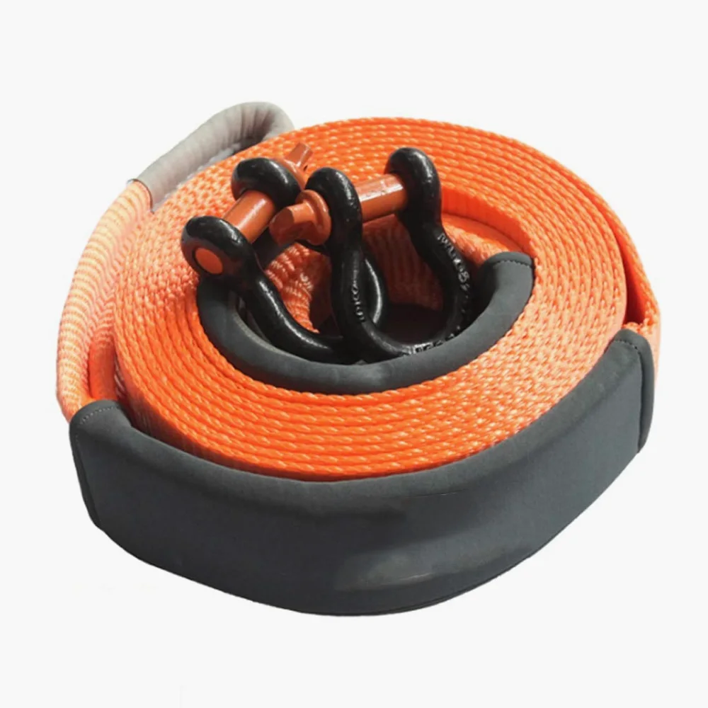 Cuerda de Remolque para automóvil, para vehículos agrícolas, todoterrenos y Barcos de Vapor, Correa de Remolque de 5 Metros/5 toneladas, con 2 Ganchos de Seguridad, Correa de Remolque resis