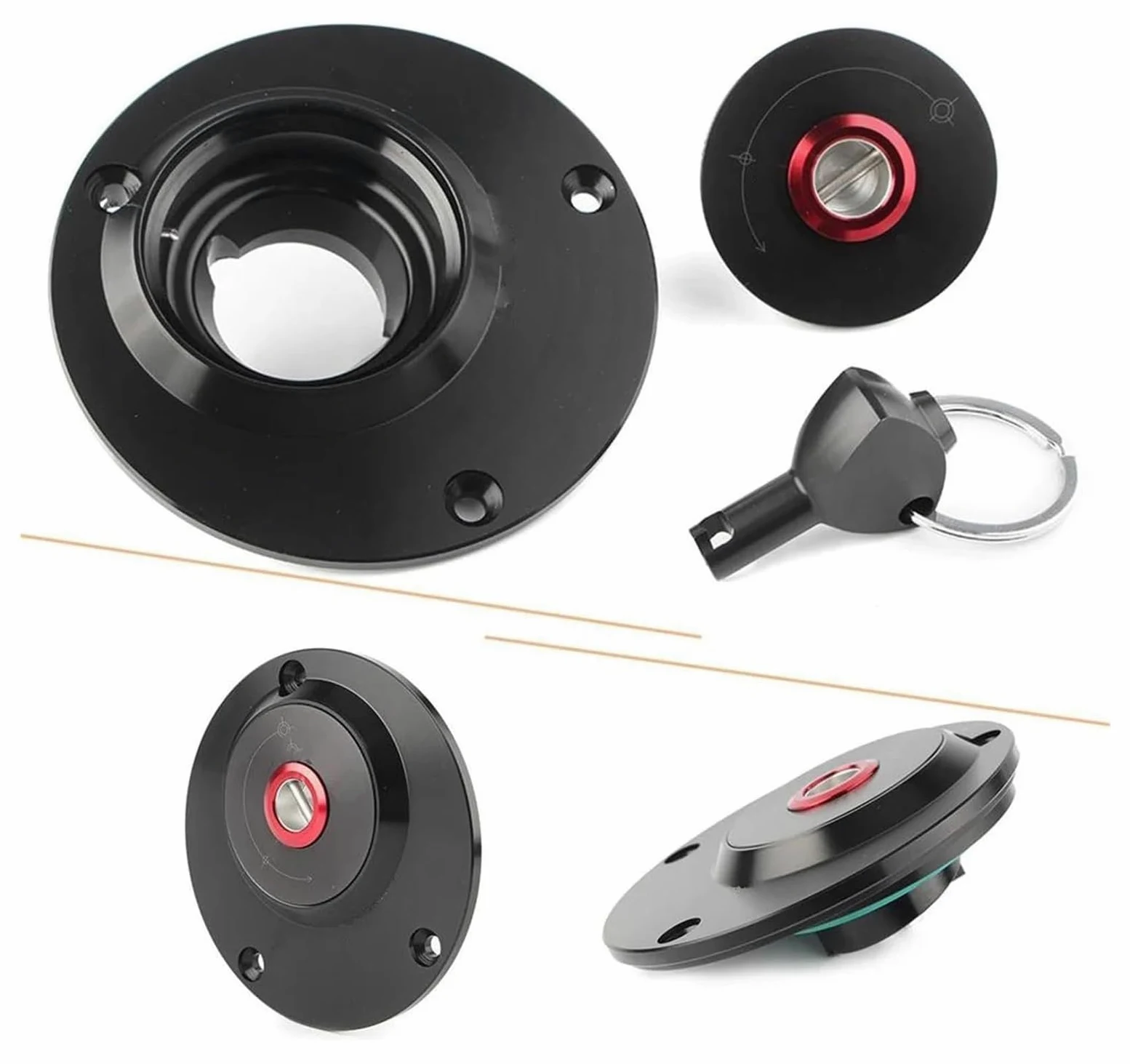 Llave contacto Moto Bloqueo Para Yamaha Para YZF1000 1997-1998 Para YZF600 1994-1997 YZF 600 1000 Kit De Cerradura Llave Tapa Del Tanque Combustible Antirrobo Motocicleta(Black- Silver)