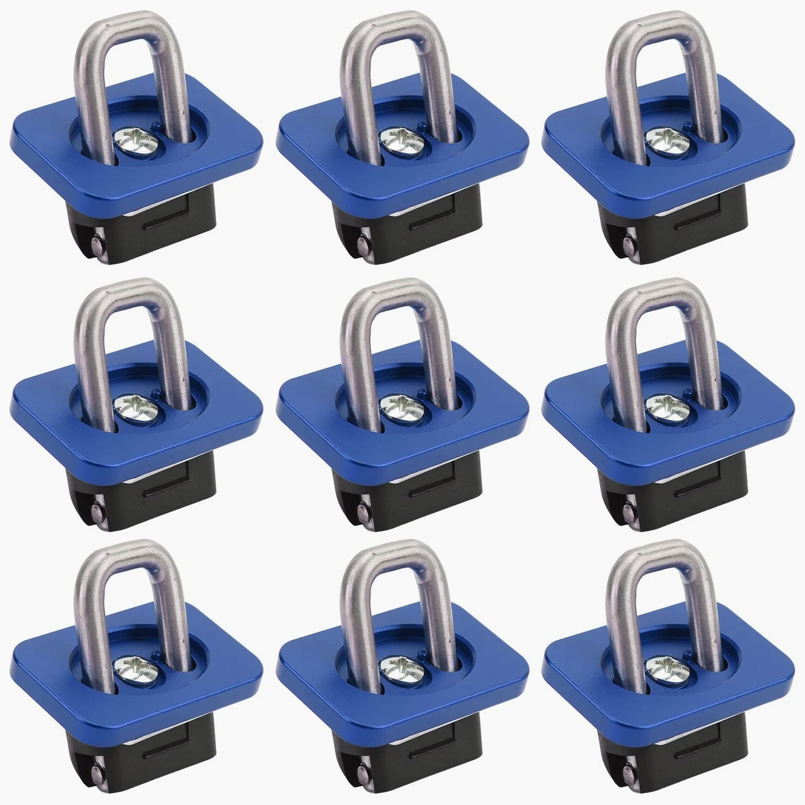 Bediffer 9 Anclajes de Amarre de Acero Inoxidable Resistente, Rodamiento de Carga de 1000 Libras para Silverado 2007-2021 (Azul)