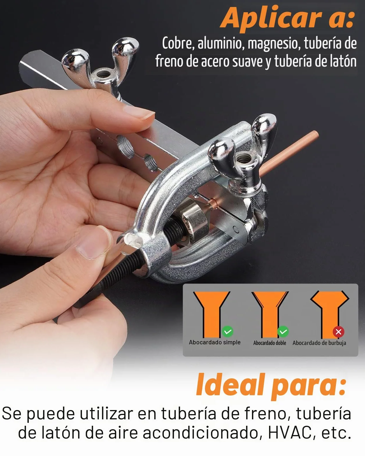 Herramienta Abocardar Tubos Freno, 7m Ø 4,75mm Tubo de Freno Cobre-Níquel Kit (16 Conexiones de Tornillo + 4 Conectores)