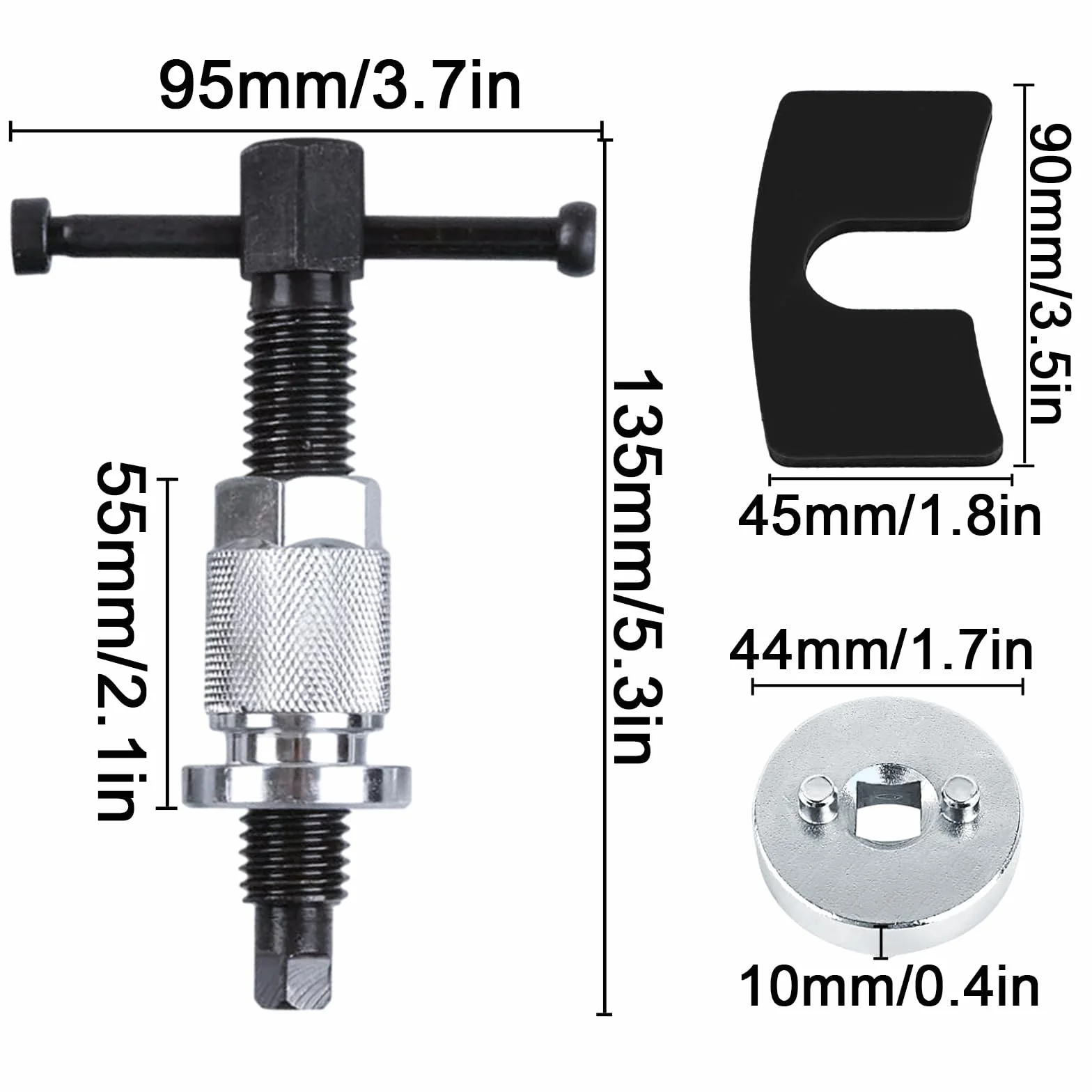 Rierousy Retractor de pistón de freno universal, herramienta de frenos, retractor de cilindro de freno, herramienta de frenos para vehículos, herramienta de retracción de frenos adecuada para una gran