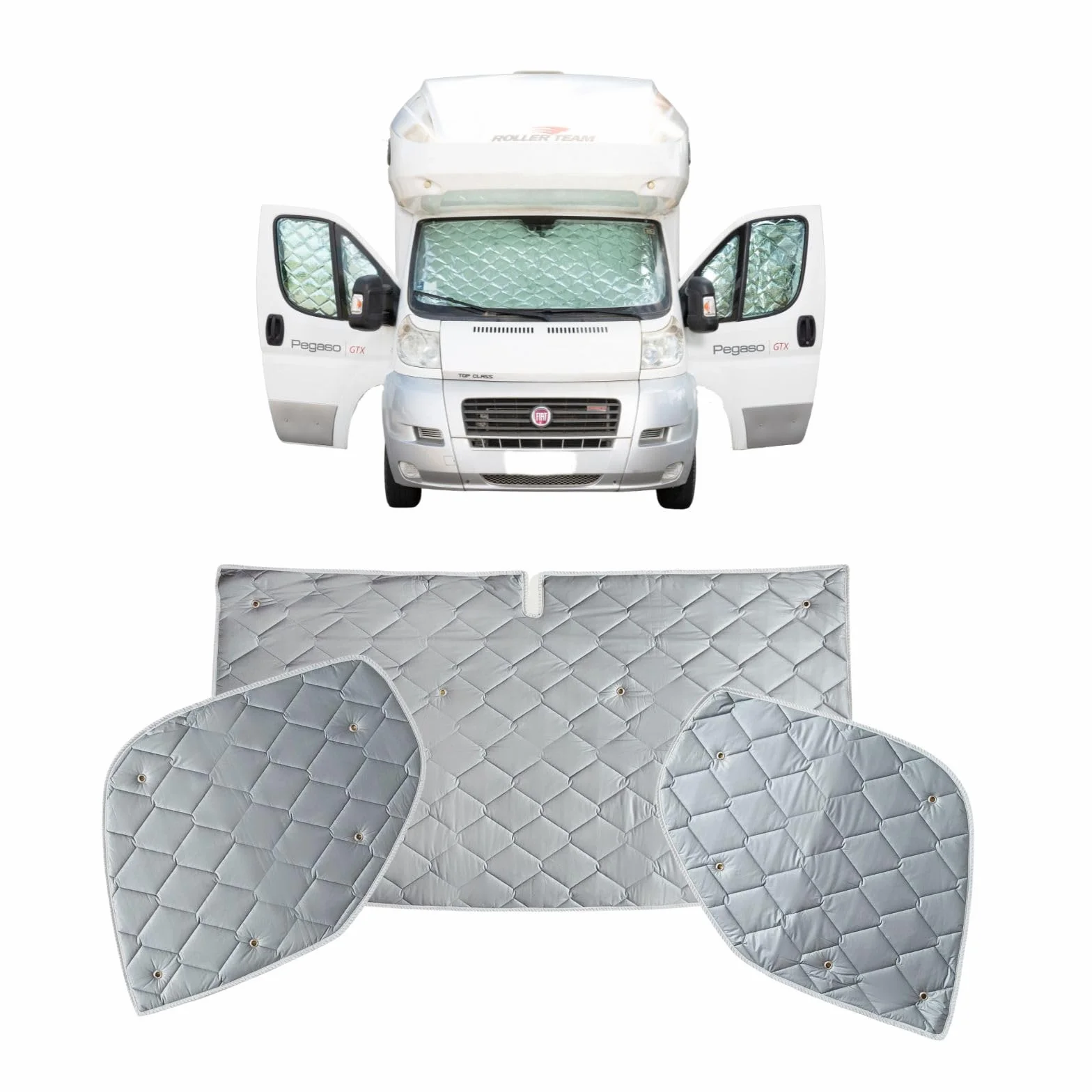 Marvix Persianas térmicas interiores de 9 capas premium para parabrisas de Fiat Ducato, Boxer y Relay 2006-2025 para autocaravanas con protección solar
