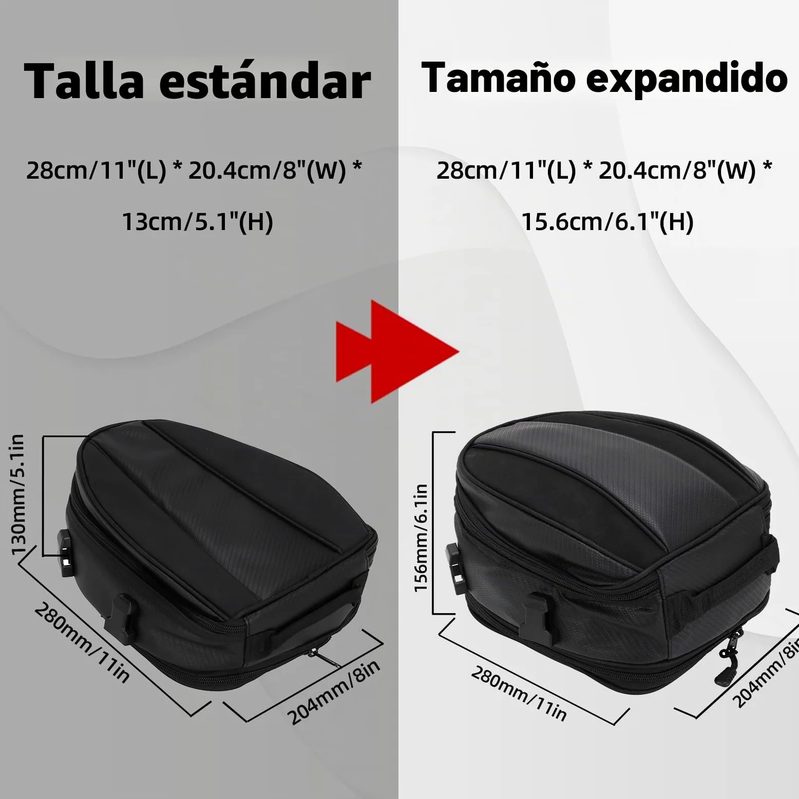 Bolsa Moto Asiento Trasero Multifuncional Polipiel Estilo Deportivo
