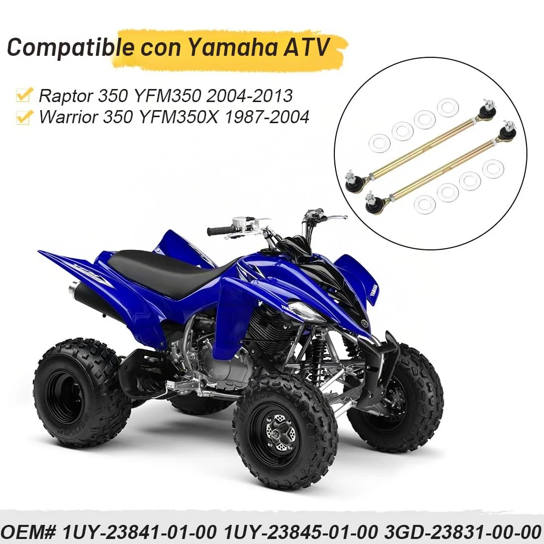 Kit de terminales de dirección Compatible para Yama-ha Raptor 350 YFM350 2004-2013 Warrior 350 YFM350X 1987-2004