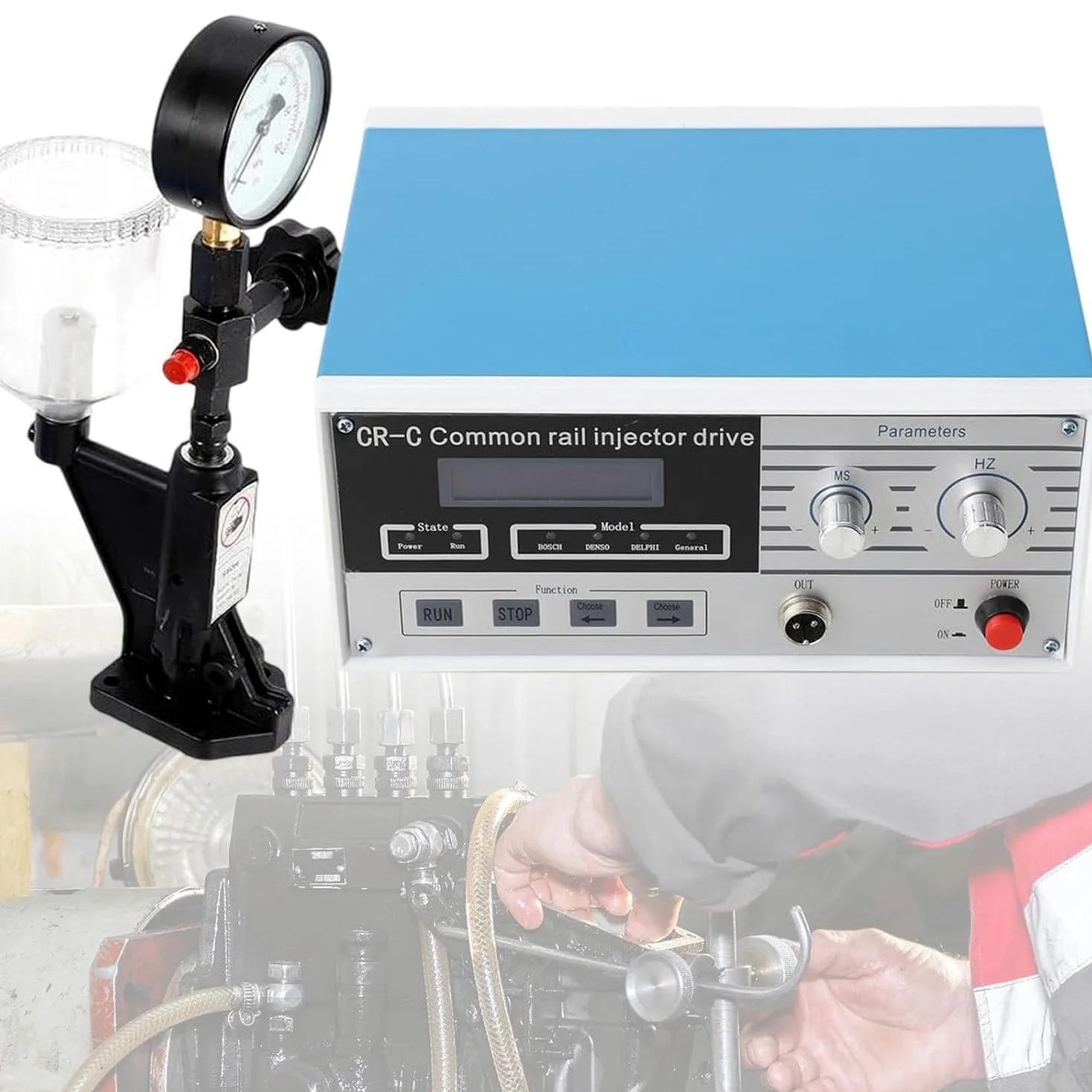 Máquina De Prueba De Inyectores Common Rail, Comprobador De Combustible Multifuncional para Inyectores Electromagnéticos, Herramienta De Reparación De Accionamiento Diése,