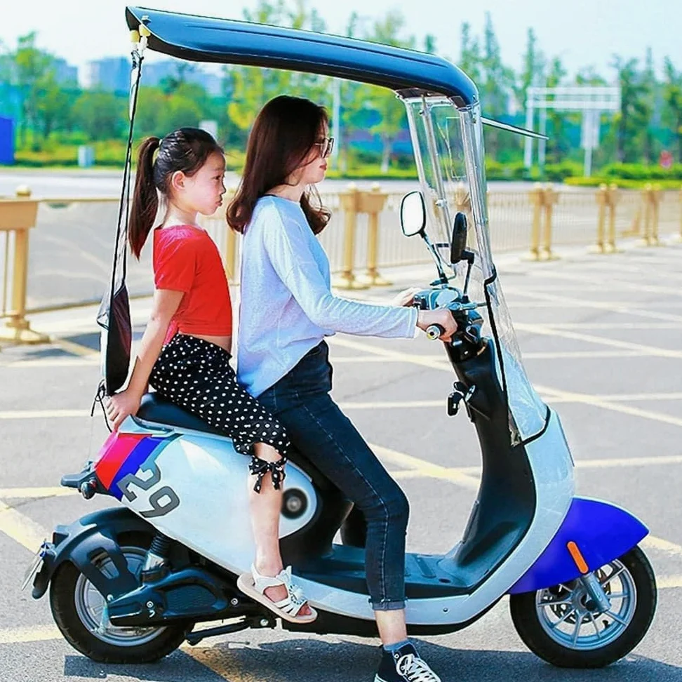 Mobility Scooter - Toldo universal para lluvia | Protector de scooter, parasol, cortina impermeable para scooter, diseño de parasol, tiras reflectantes, protección solar