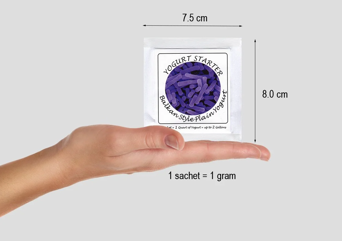 Cultivos de yogur balcánico liofilizado – Paquete de 5 bolsitas para preparar yogur simple