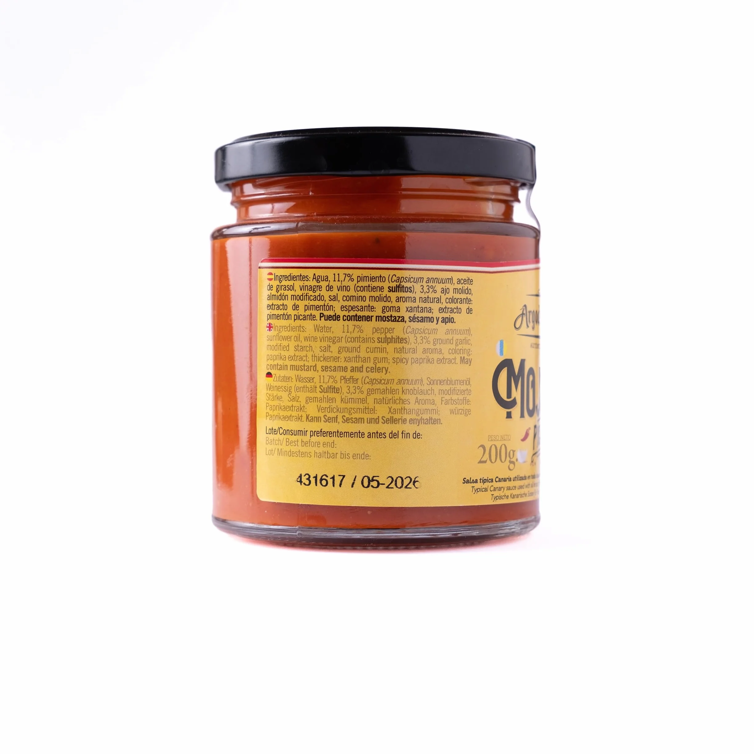 Argodey Fortaleza Mojo Picón Picante 200g - Autentica Salsa Canaria para Untar