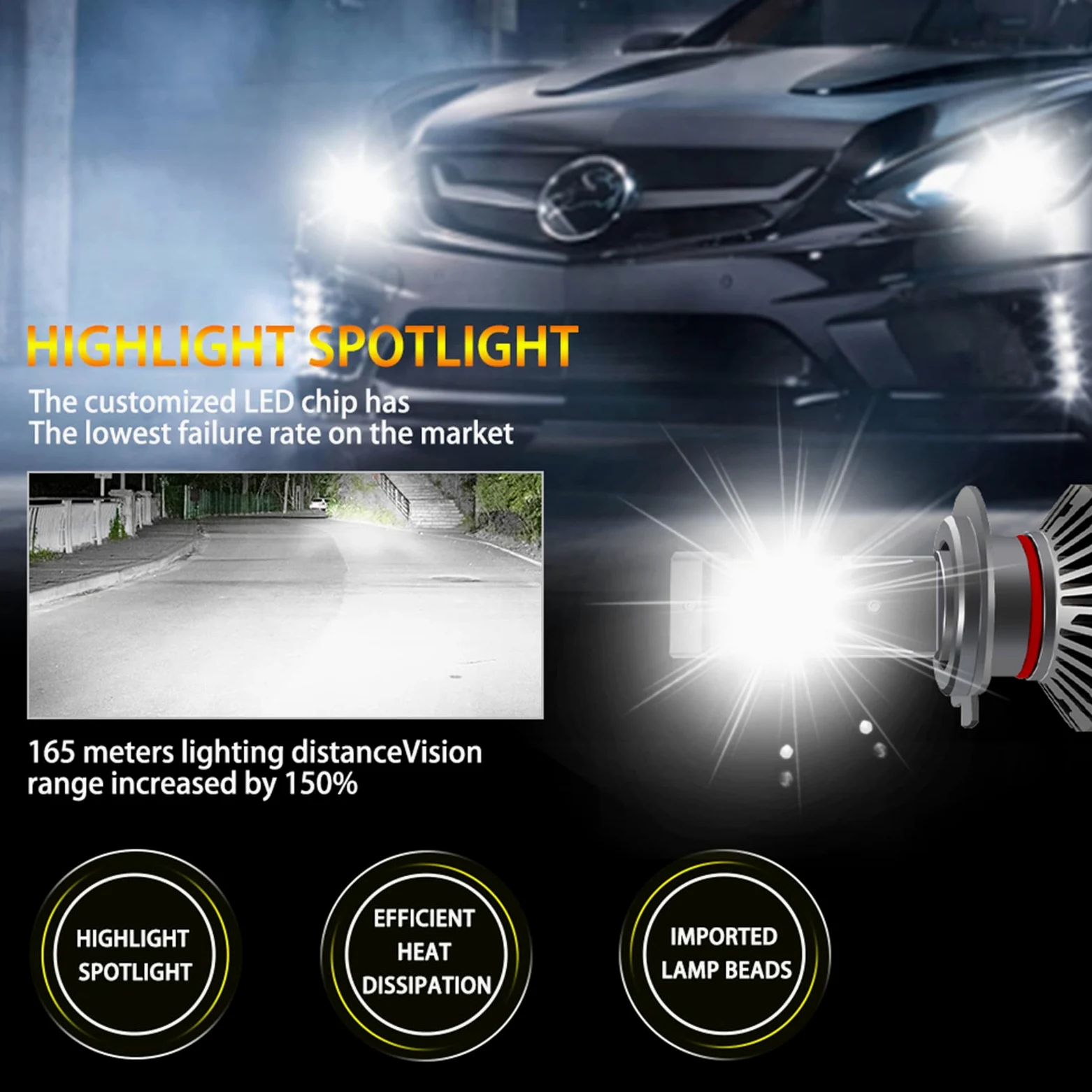 Bombillas LED Para Faros Delanteros, 80 W, 16 000 Lm, Kit De Conversión De Faros LED Más Brillantes, 6000 K, Blanco Frío, IP68, Resistente Al Agua, 50 000 Horas De Vida Útil, Paquete De 2,9005/hb3