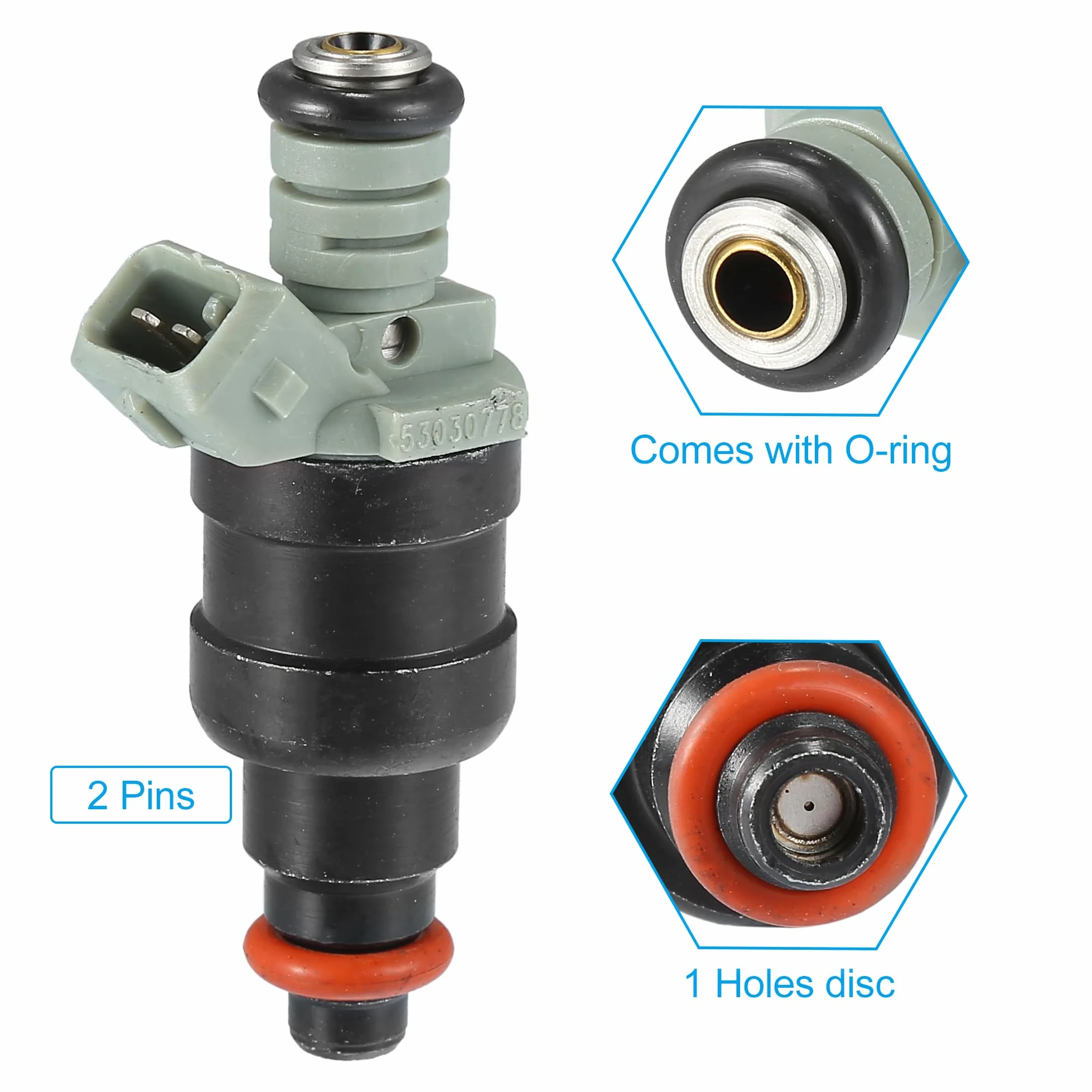 QUARKZMAN 6 Piezas Inyectores De Combustible Para Jeep Wrangler 97-02 | Flujo Emparejado, 53030778, Metal & Plástico, Para Dodge Dakota 96-02, Para Jeep Cherokee 96-00, Para Jeep Tj 97-02