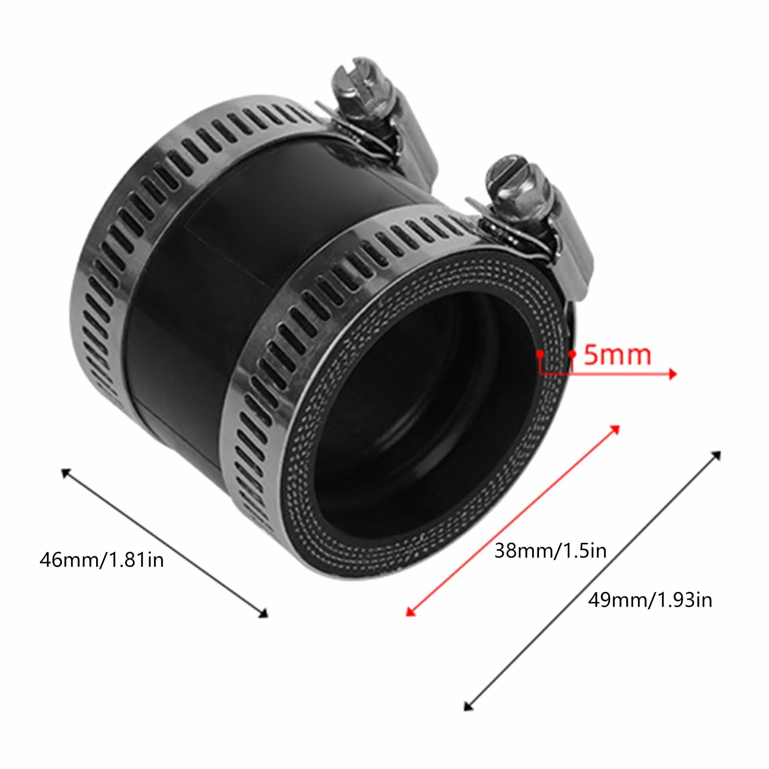 Adaptador de goma para carburador de motocicleta de 38 mm, accesorio de carburador de entrada para tubo de admisión de goma