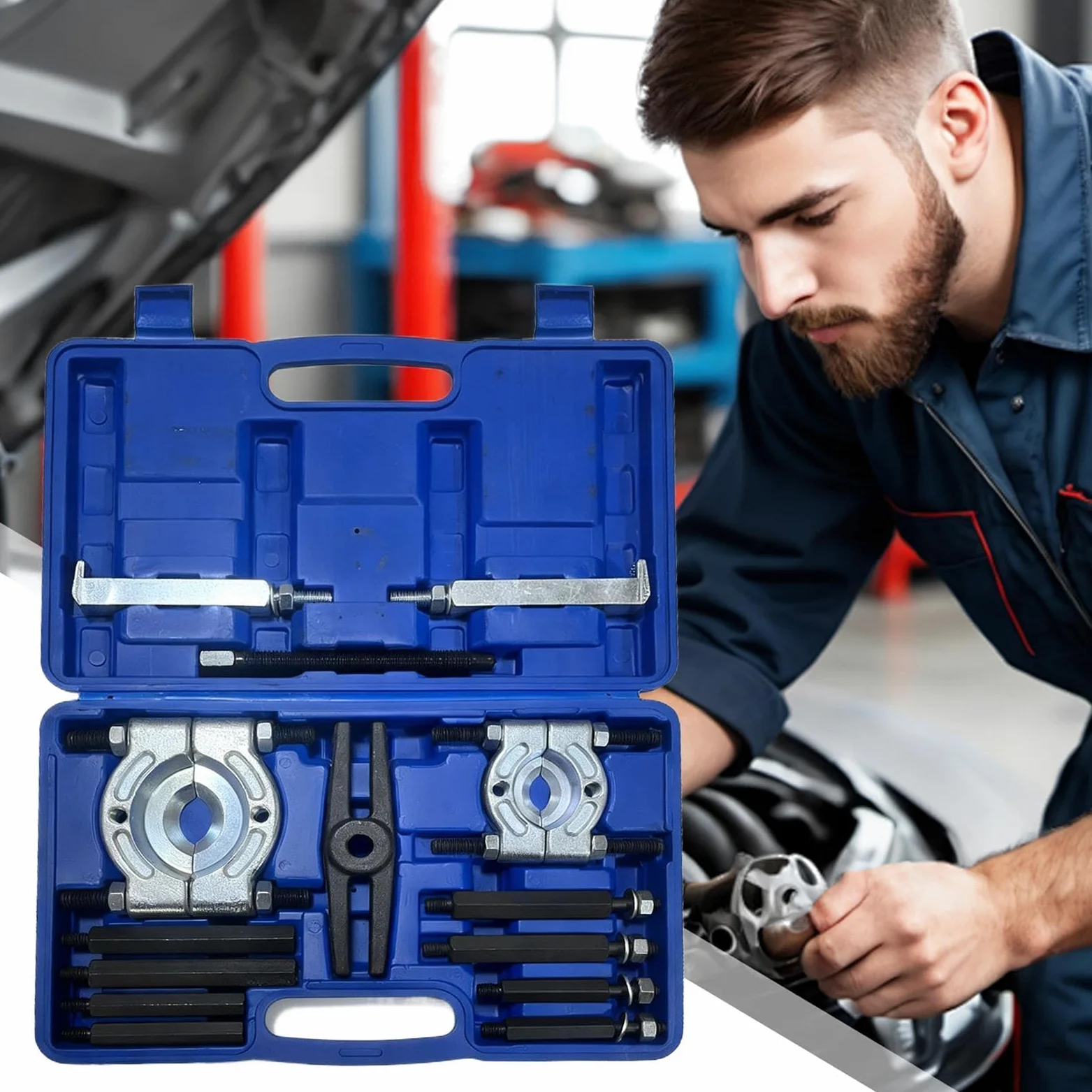 Genérico Extractor de Rodamientos de Ruedas Kit Portátil Separador Auxiliar | Partidor Separador de Rodamientos para Turismos, Pickups, Motos, Remolques, Autocaravanas y Camiones
