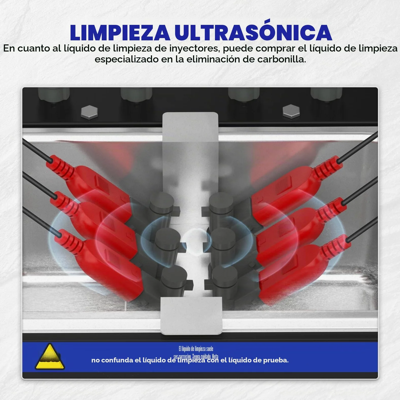 MR CARTOOL V310 Equipo Limpiador y Probador de Inyectores de Combustible, Kit de Limpieza Ultrasónica 110V/220V con 6 Cilindros para Inyectores Estándar GDI/EFI/FSI de Diésel y Gasolina