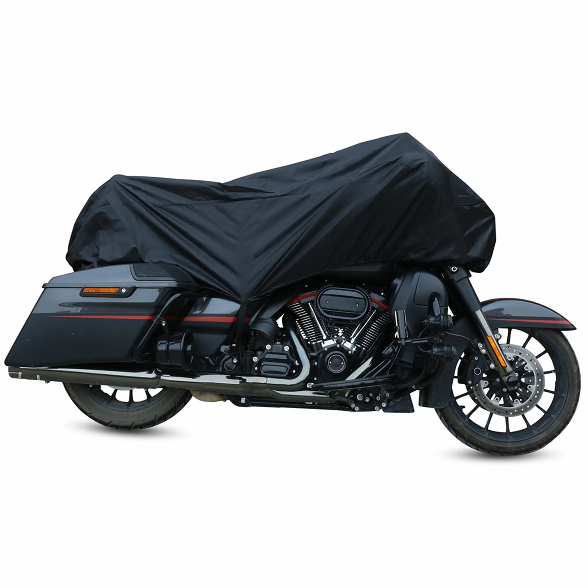 X AUTOHAUX - Funda Ligera para Moto, Media Funda, para Exteriores, Impermeable, Protector de Lluvia y Polvo, para la mayoría de Deportes, Aventura, Touring, Cruiser, Negra, Talla L