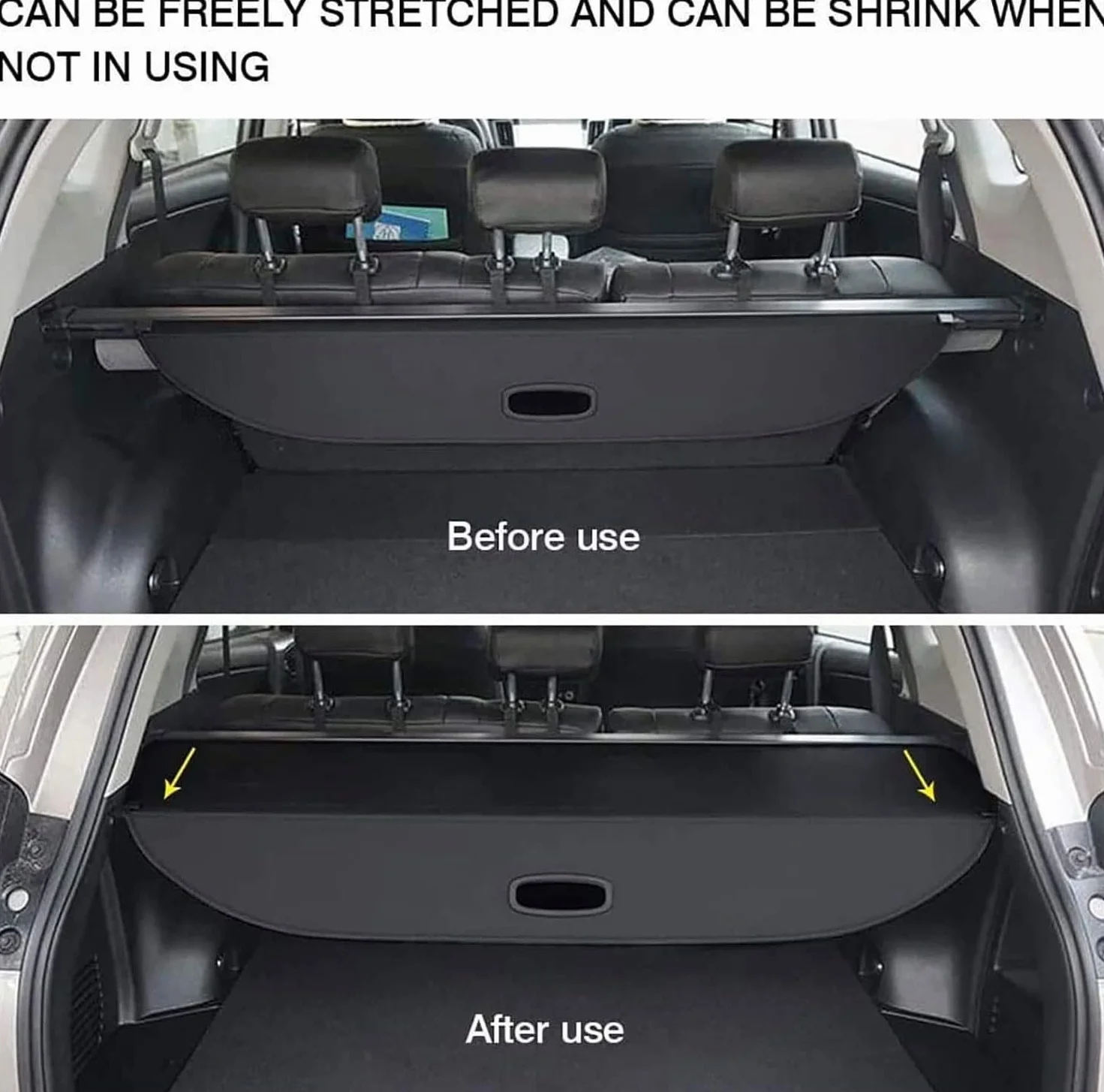 Coche Maletero Trasero Estante Cortina para FIT Jazz 2008-2013, Trasero Trunk Estante de Paquetes Privacidad Cargo Protectora Cubierta