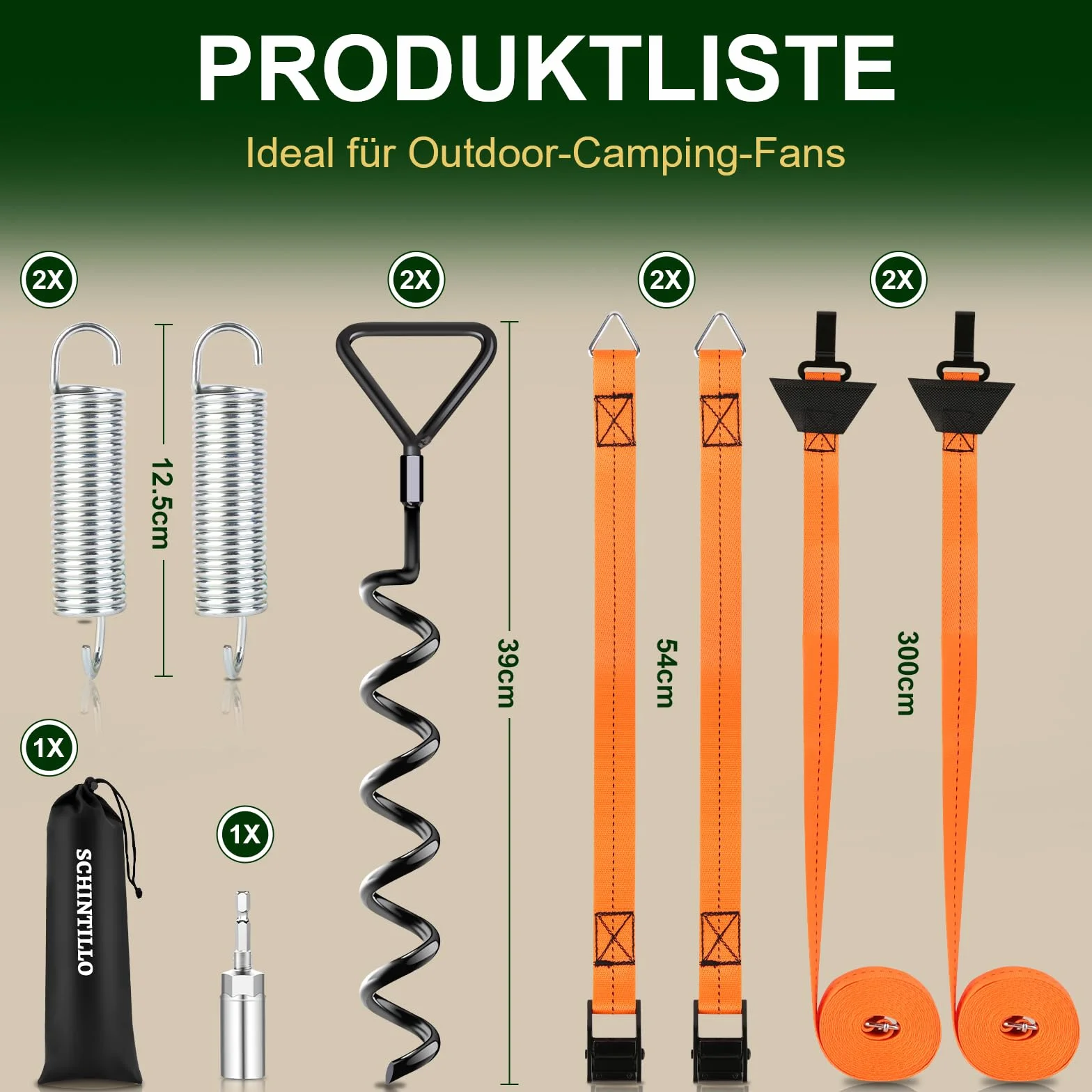 Juego de toldos de cinta para tormentas Thule/Fiamma con anclaje de suelo en espiral de 39 cm, protección contra tormentas, accesorios para carpas de autocaravana, resistencia al viento, duradero