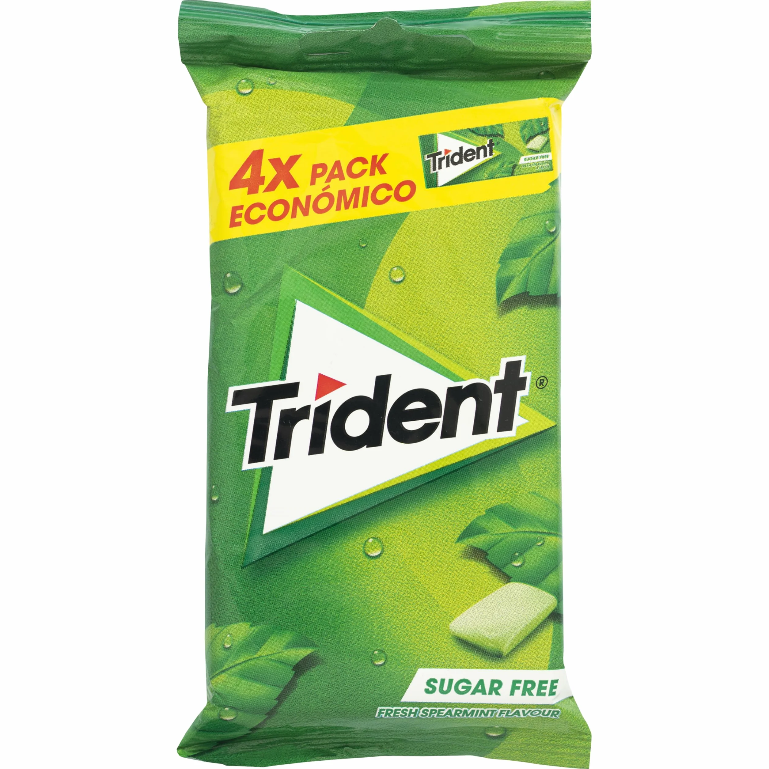 Trident Chicles Grageas Hierbabuena Sin Azúcar, 4 envases