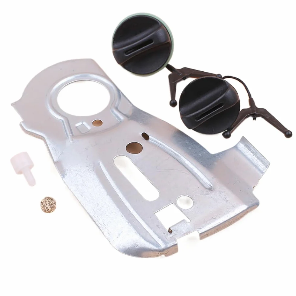 Kit de tapa de aceite de combustible con respiradero de ventilación de tanque de placa de bomba de aceite Compatible con modelos de motosierra 340 345 350 2150 2145 2141