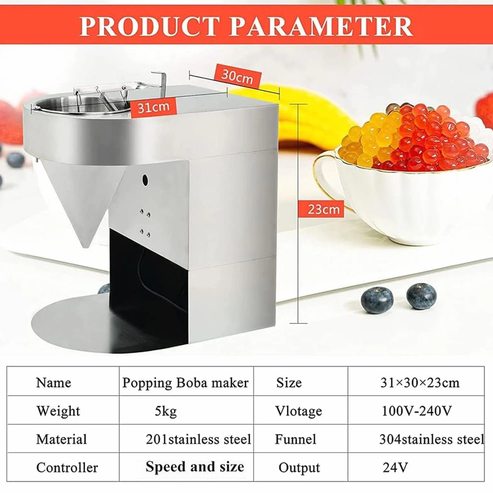 Bubble Tea Pearl Maker Popping Boba Machine 50 kg/h Automatic Tapioca Pearl Maker