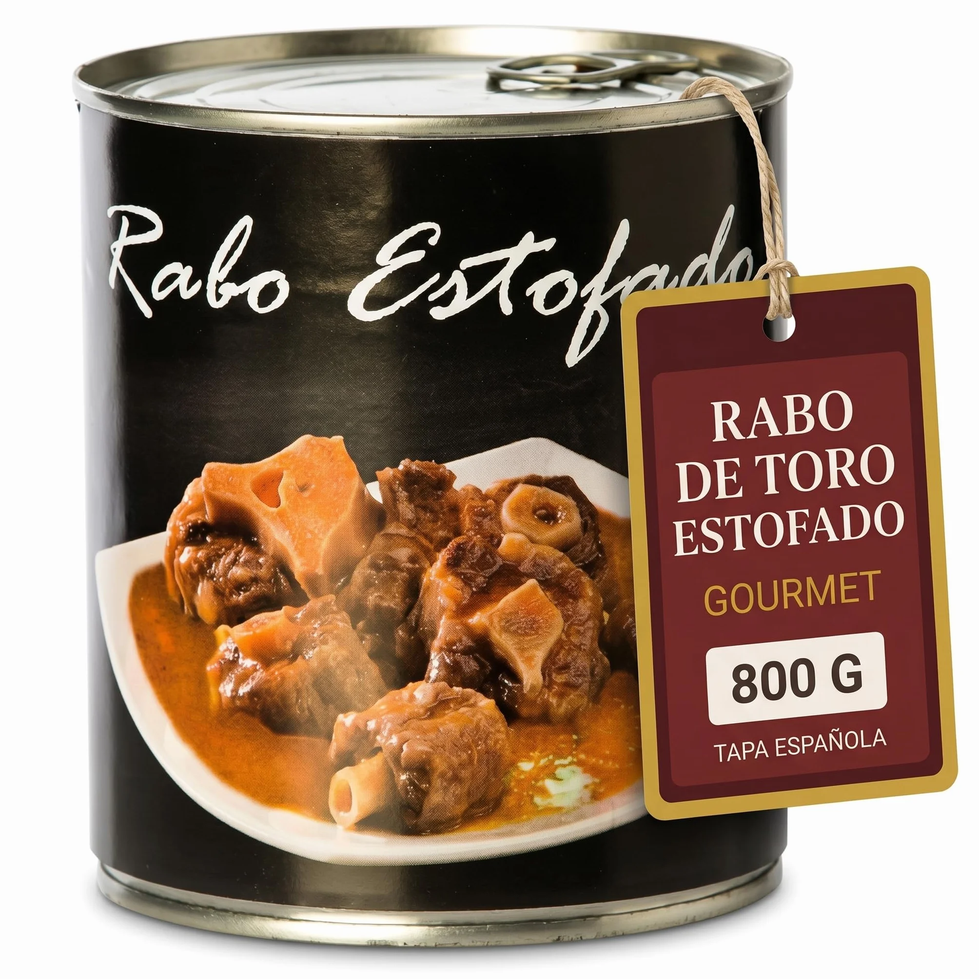 POLGRI Rabo de Vacuno Estofado 800g Receta Manchega Artesana 45% Carne Listo para Calentar Gourmet Español Plato Preparado