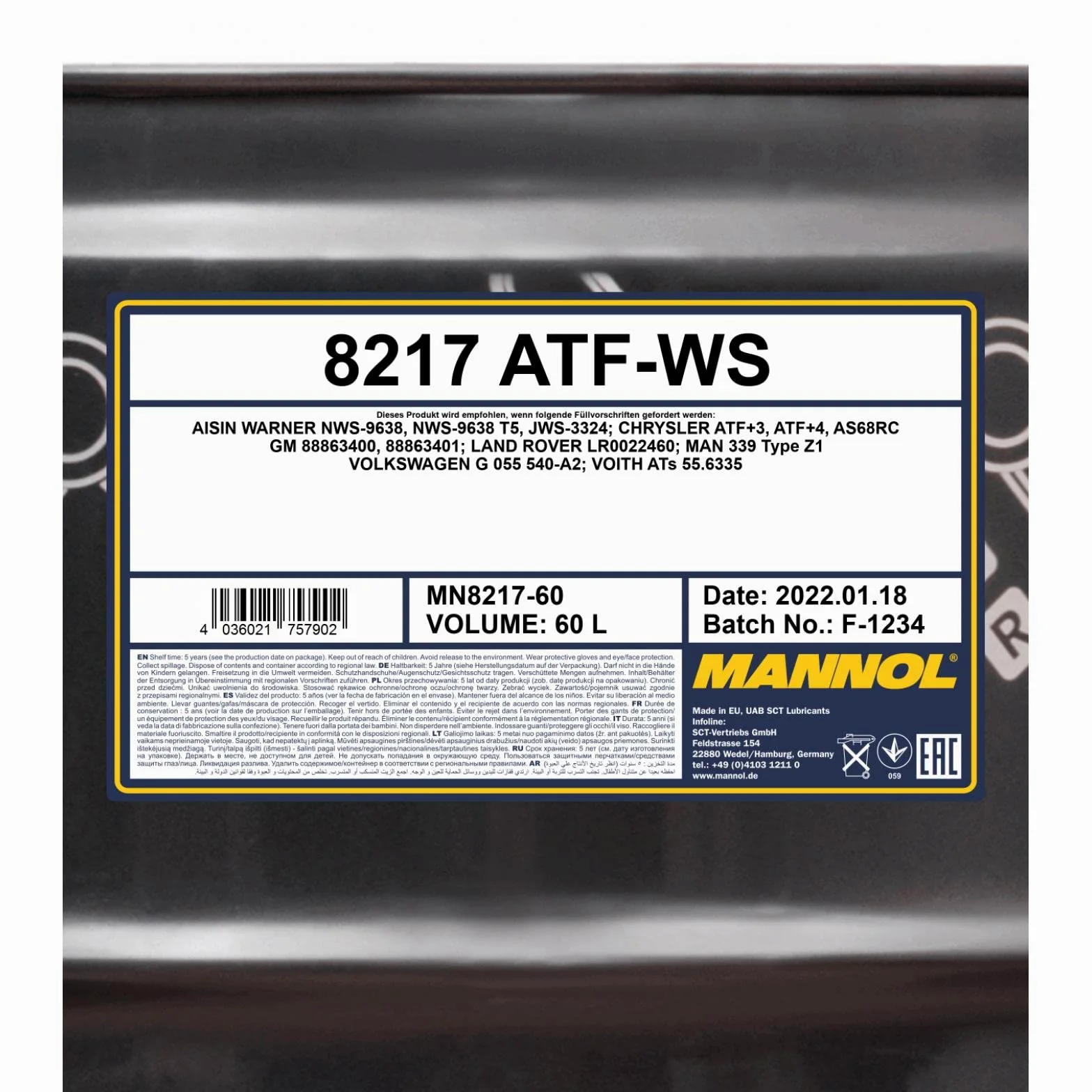 MANNOL MN8217-60 Aceite para transmisión automática 60L Rojo