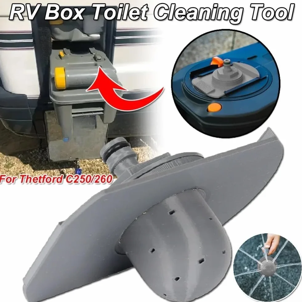Herramienta de limpieza de inodoro para RV, cepillo de plástico eficiente para inodoros Thetford C250 y C260, kit de mantenimiento ergonómico de mango largo (1 unidad)