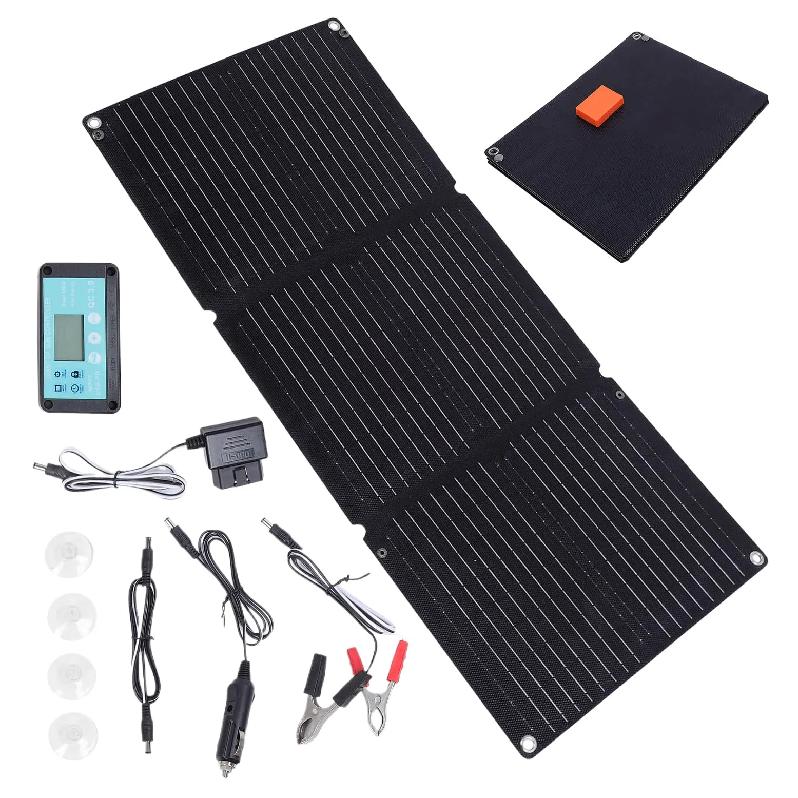 Cargador de automóvil solar, mantenedor de cargadores de batería de | 12-24V Automático, mantenedor flexible impermeable plegable para