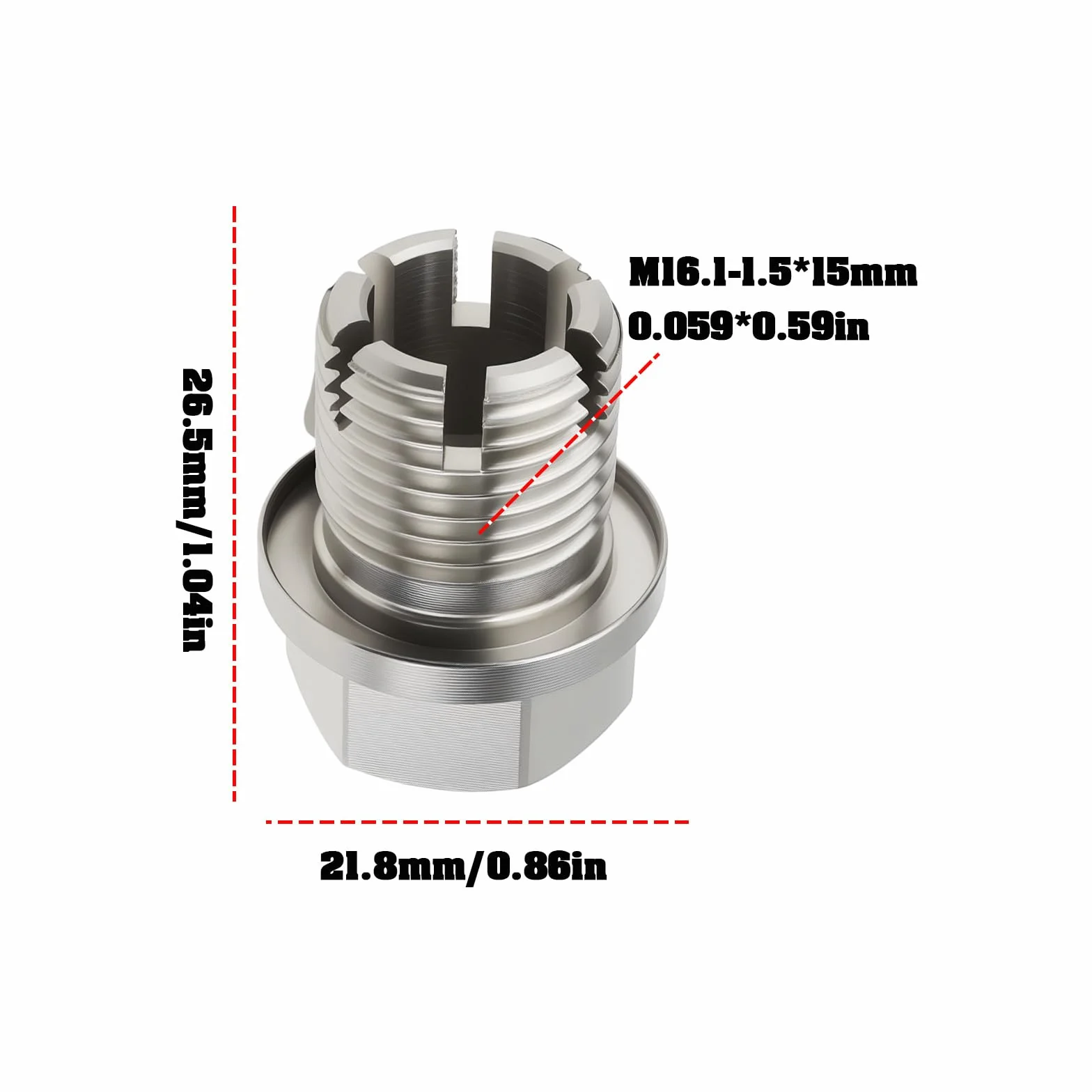 Kit de Reparación de Tapón de Drenaje de Aceite Autorroscante M16.1-1.5x15MM para Automóviles SUV Y Camionetas Ligeras