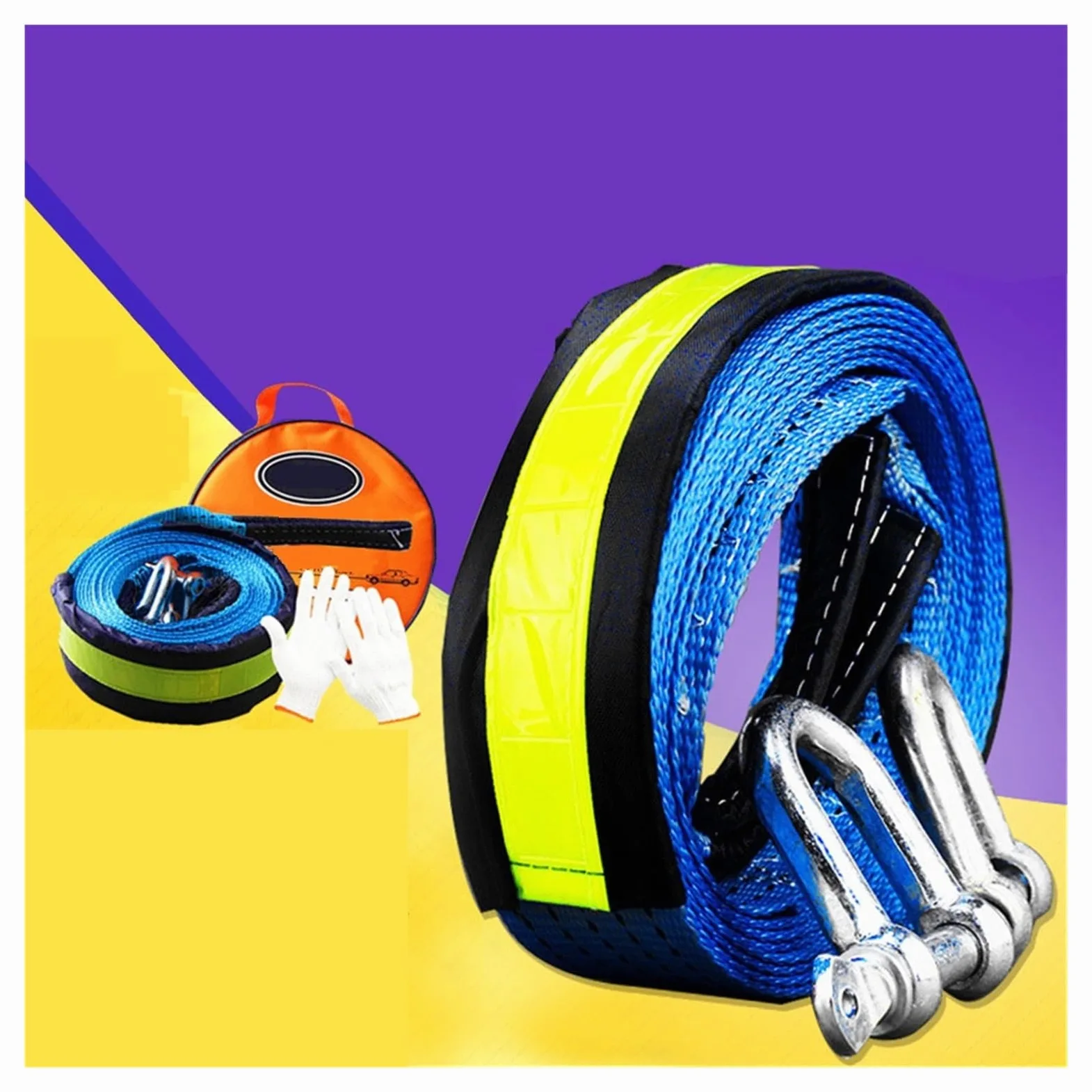 Cable Azul for Coche, cabrestante de Remolque sintético, línea Cuerda 5 M, 17600lbs, Luminoso con Fuerte tracción Gruesa for vehículos Todoterreno ATV Fuerte Resiliencia