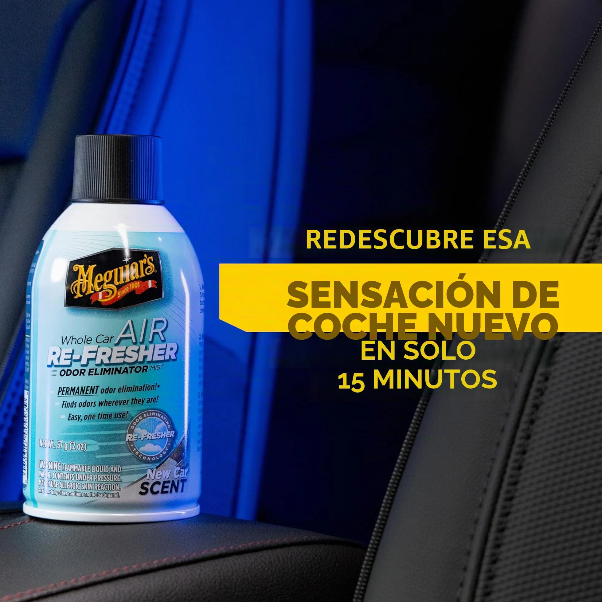 Meguiar's G16402 New Car Air Re-Fresher - Eliminador de olores aroma a coche nuevo, 57 g