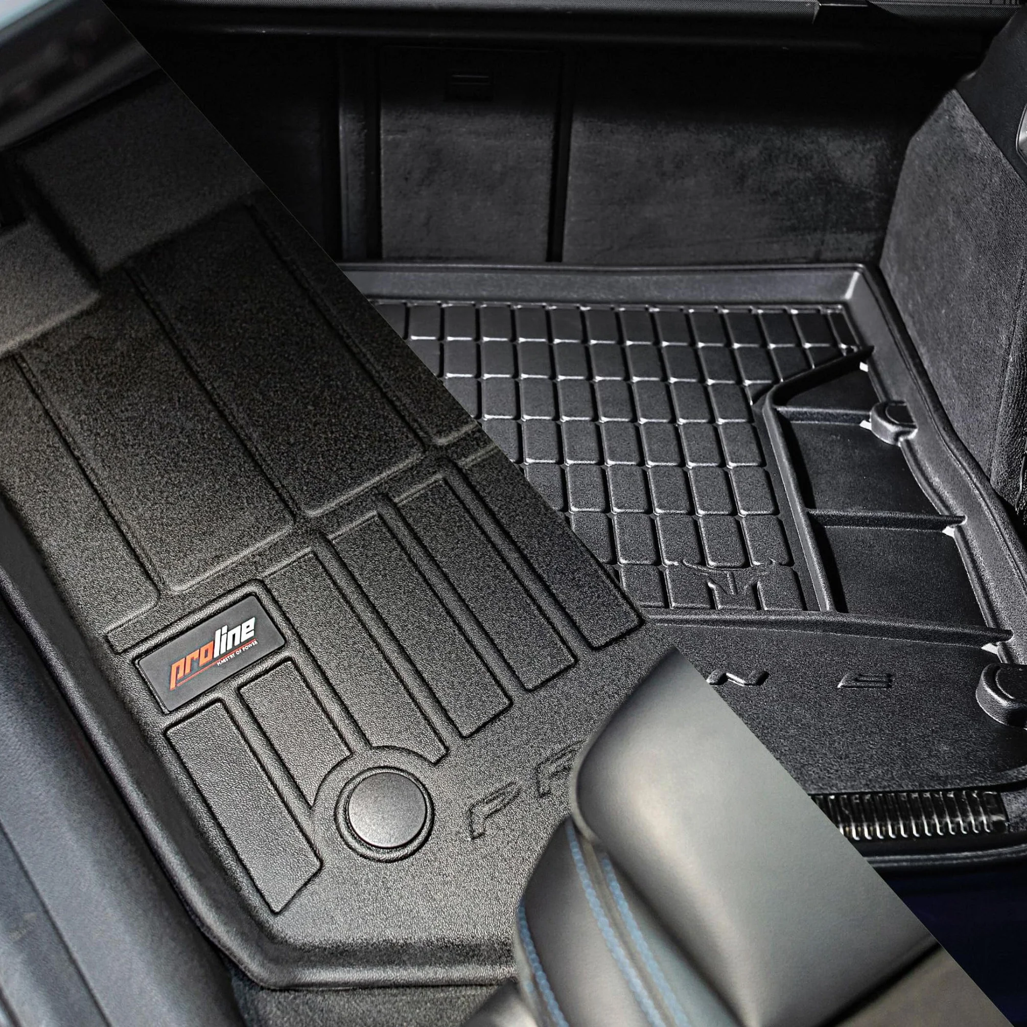 FROGUM ProLine 3D Un Juego de Alfombrillas de Goma para Coche y cubeta Maletero con Logo Alfombras para Jeep Renegade Desde 2014| Los Bordes más Altos