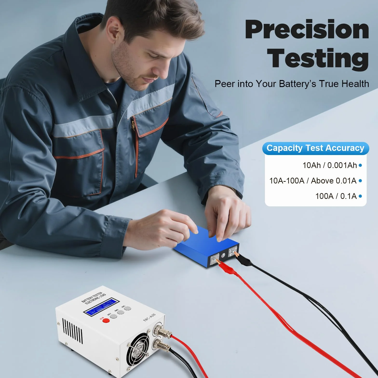 EBC-A20 - Comprobador de batería portátil de 85 W, comprobador de capacidad de batería multifunción de litio/plomo