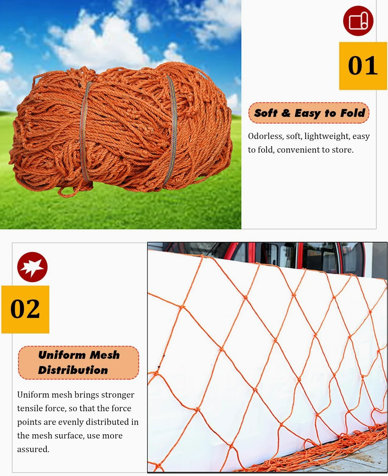 Red Maletero Remolque Seguridad 1 2 3 4 5 6 8 M De Ancho Cubierta De Red De Nylon Anti-UV Para Camioneta Remolque, Red De Seguridad De Carga Para Techo De Garaje Con Orificios Grandes De 15 CM(13x40FT