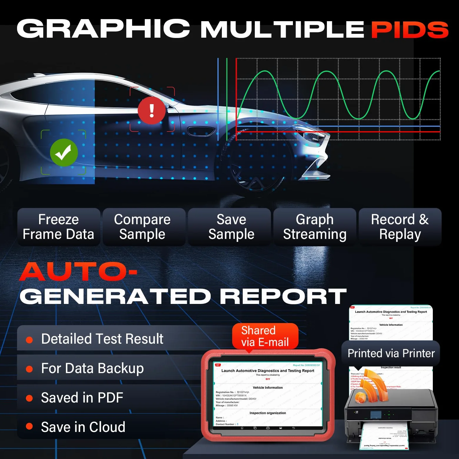 Launch X431 Pros V5.0 OBD2 Diagnosis Coche Multimarca, Codificación ECU | 38+ Funciones, Control Bidireccional, Escáner de Todo el Sistema, CANFD&DOIP, FCA, Guiada Función, 2 Años Actualización