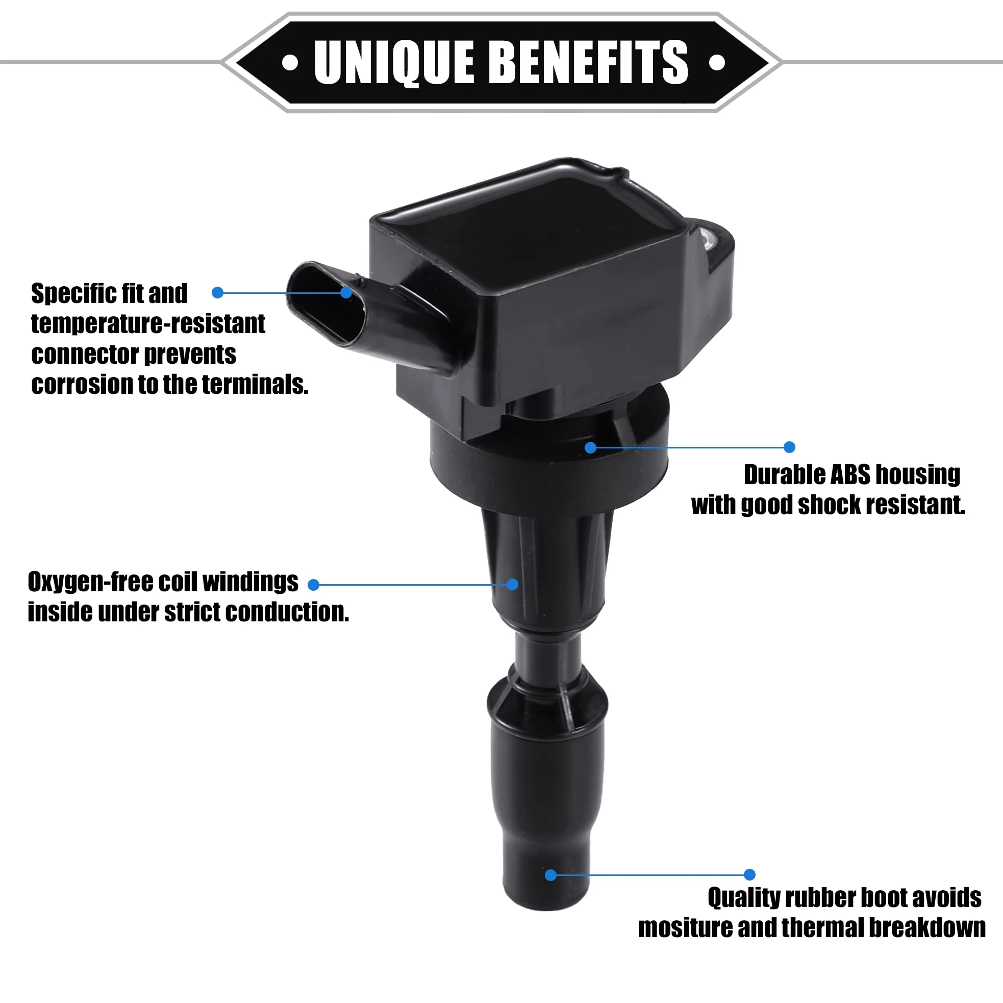 QUARKZMAN 4 Uds Bobinas Encendido Compatibles para Hyundai Elantra L4 1.6L, Negro