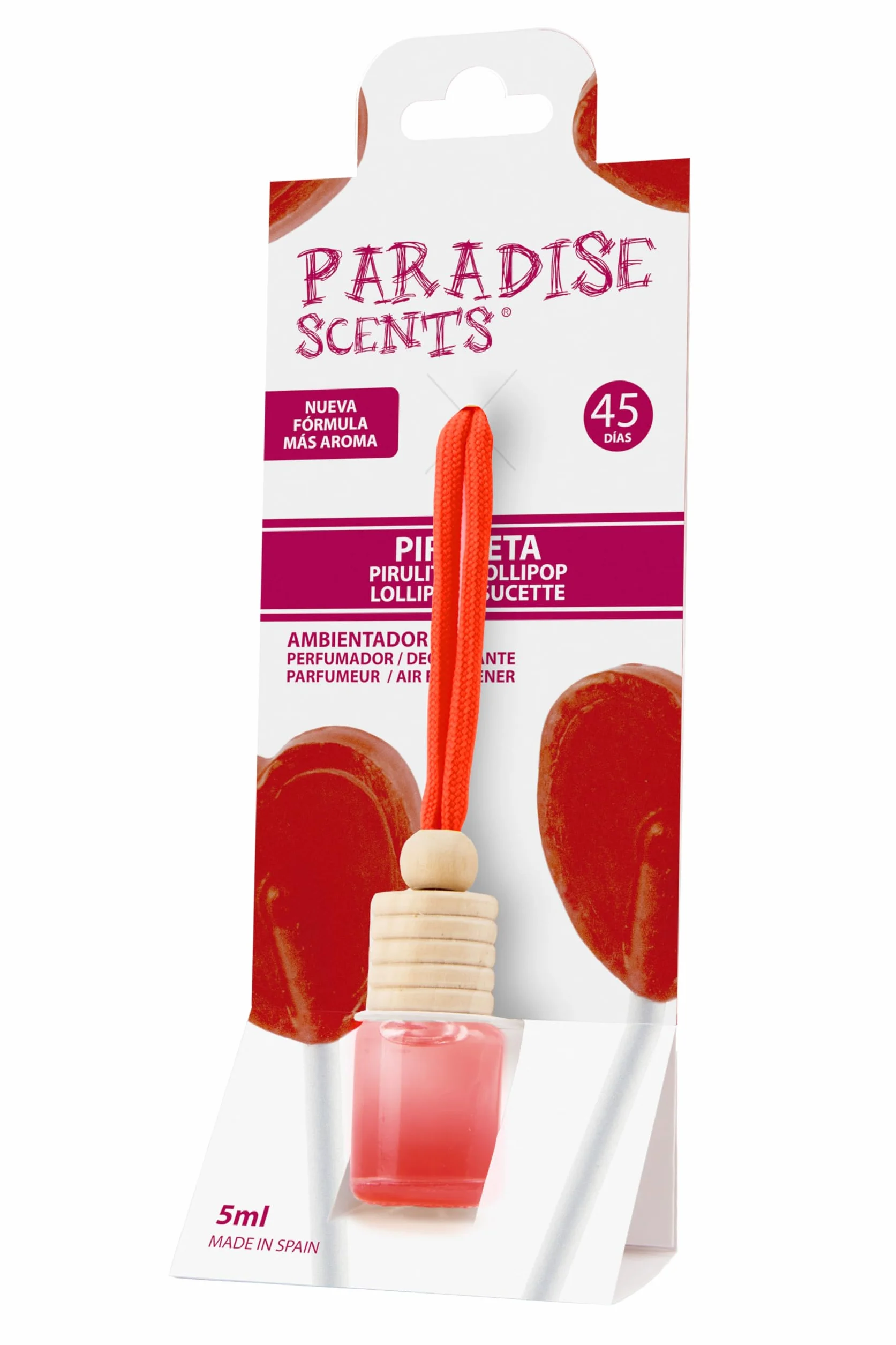 Paradise Scents PARADISE SCENSTS PER80164 Perfumador Spray Piruleta, Color Rojo