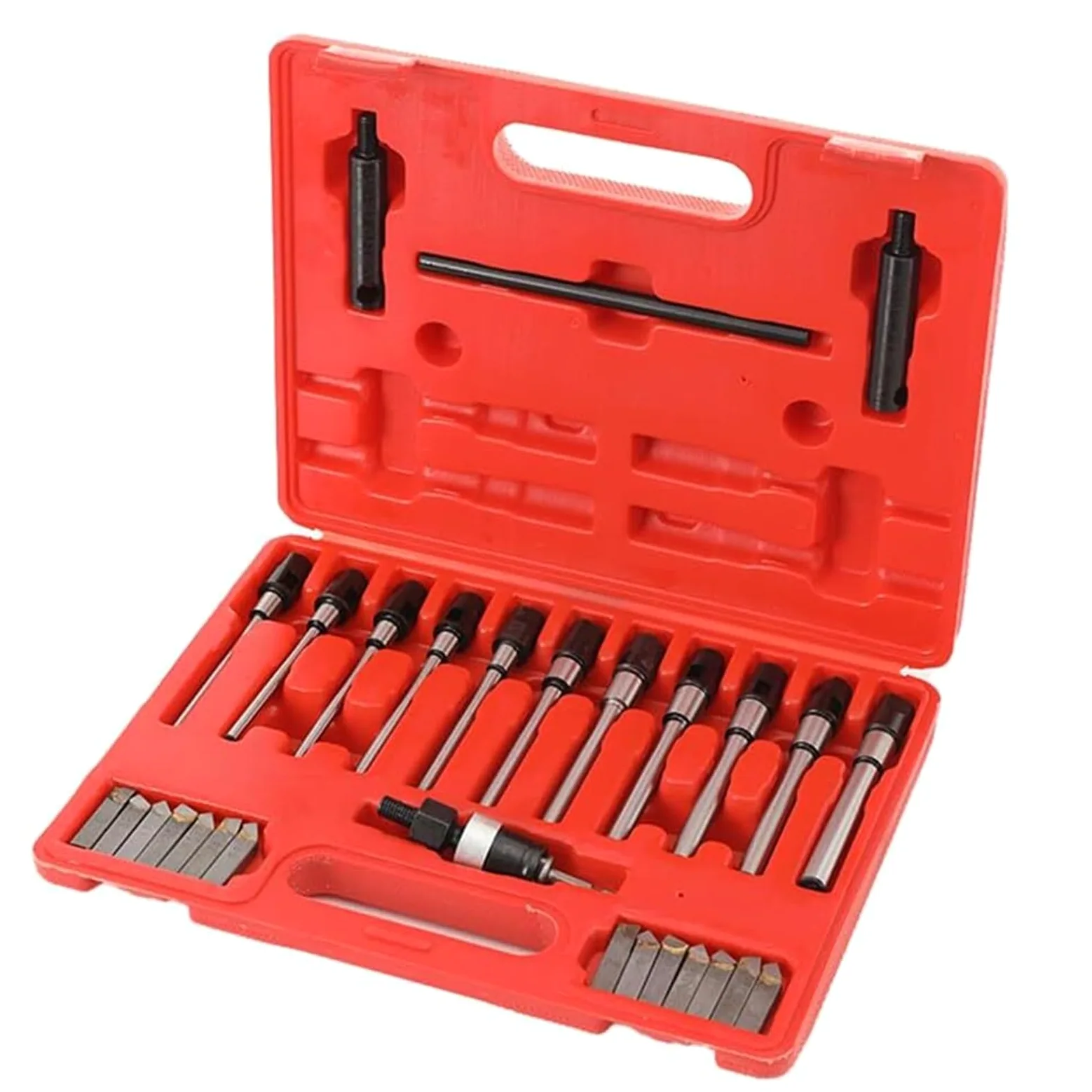 Kit de cortador de asiento de válvula, 29 piezas, herramienta de molienda para diámetro de 22-63 mm, cuchillas universales de un solo plano para coche, furgoneta, camioneta