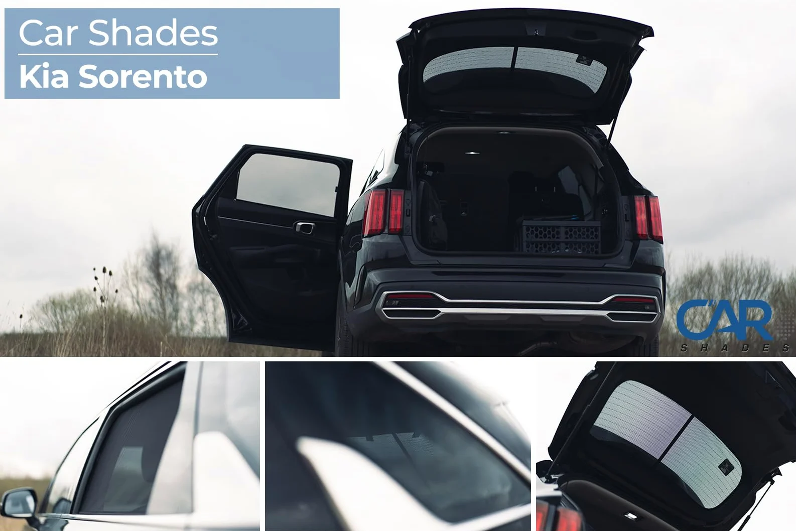 CAR SHADES Juego Compatible con Kia Sorento 5-Puertas 2020- (6-Partes) cortinillas Parasol a Medida