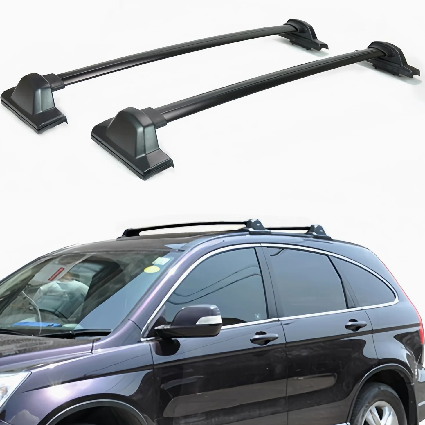 para H-Onda CRV Barras de Techo, Rieles Portaequipajes para 2002-06 2007-11 2012-16 2017-24, Fit Coches con Rieles Aleación de Aluminio Capacidad de Carga de 180kg, con Herramientas de Instalación